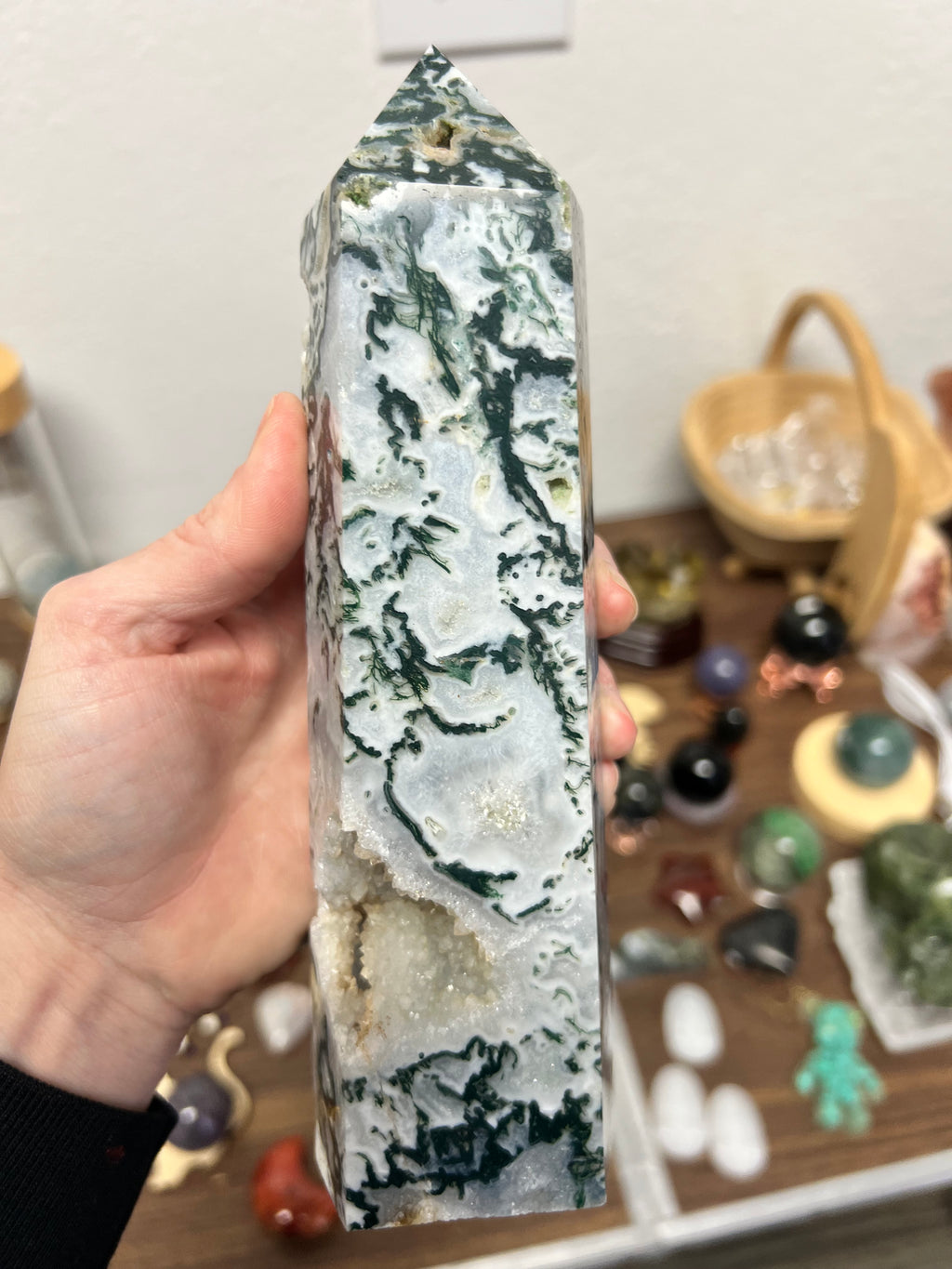 Beautiful, moss agate tower