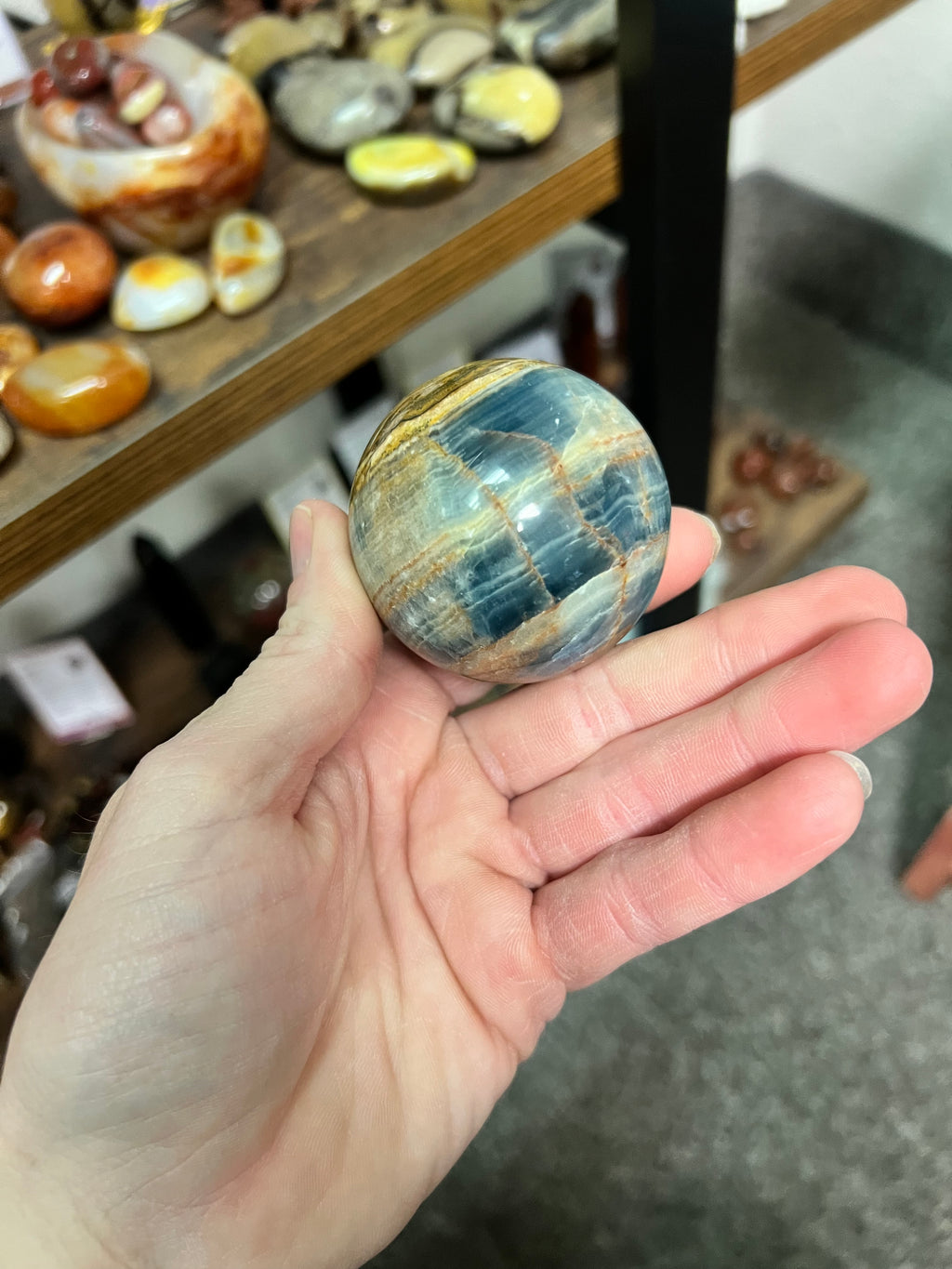 Blue onyx sphere