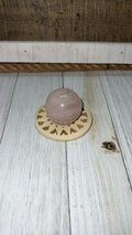Rose and clear quartz Sphere with stand
