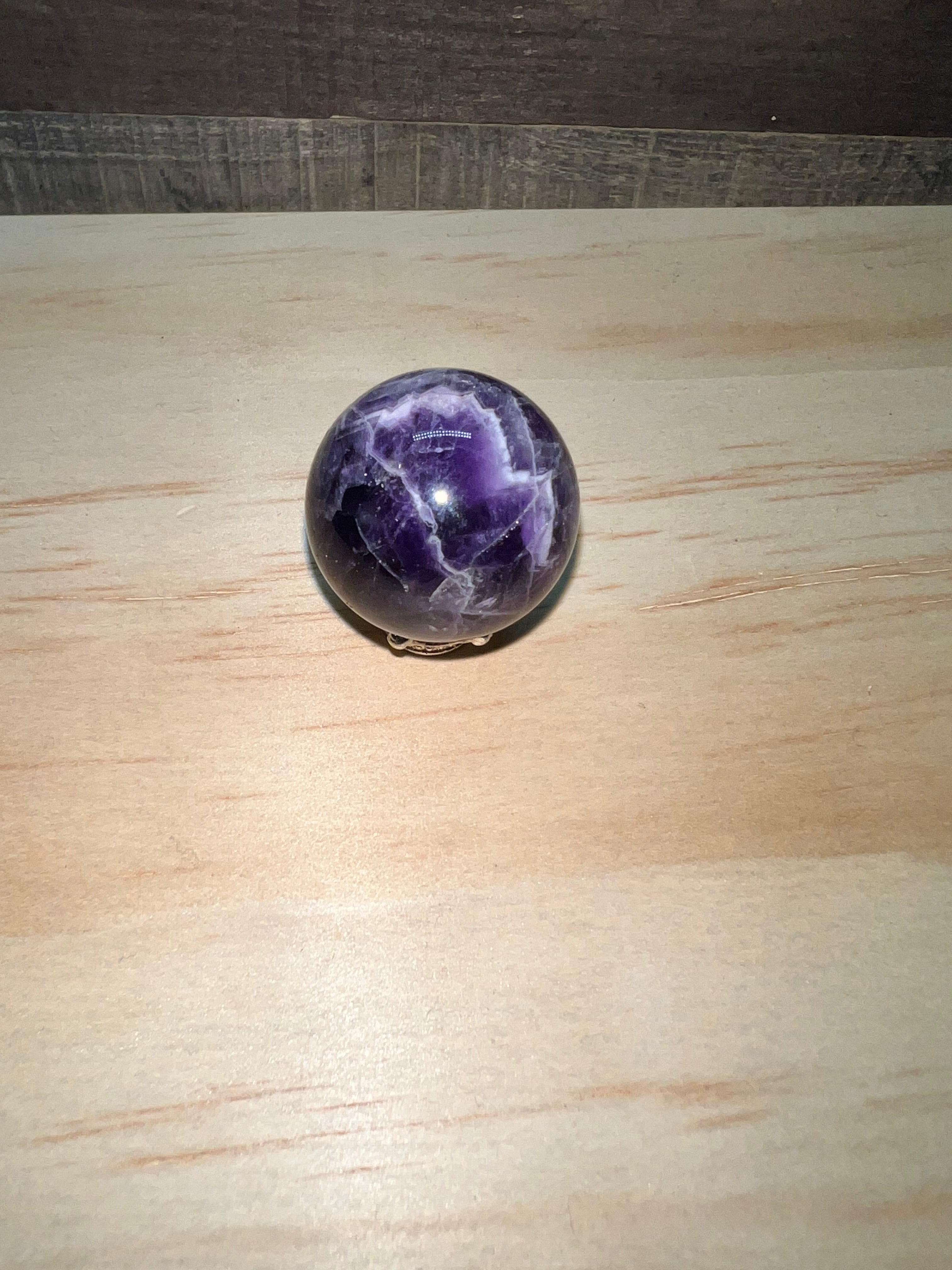 Chevron/ Dream Amethyst Sphere