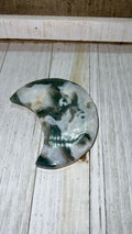 Moss agate Crescent Moon