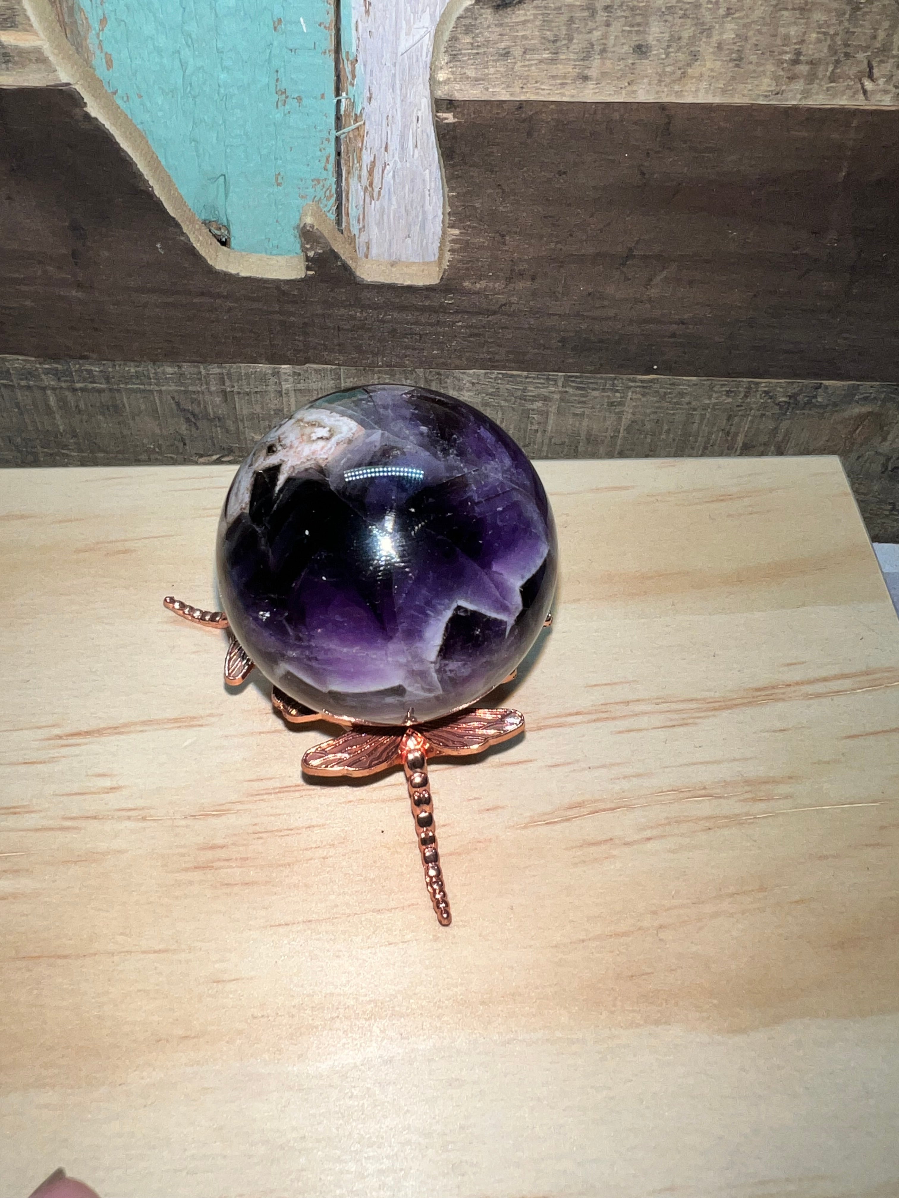 Chevron/ Dream Amethyst Sphere