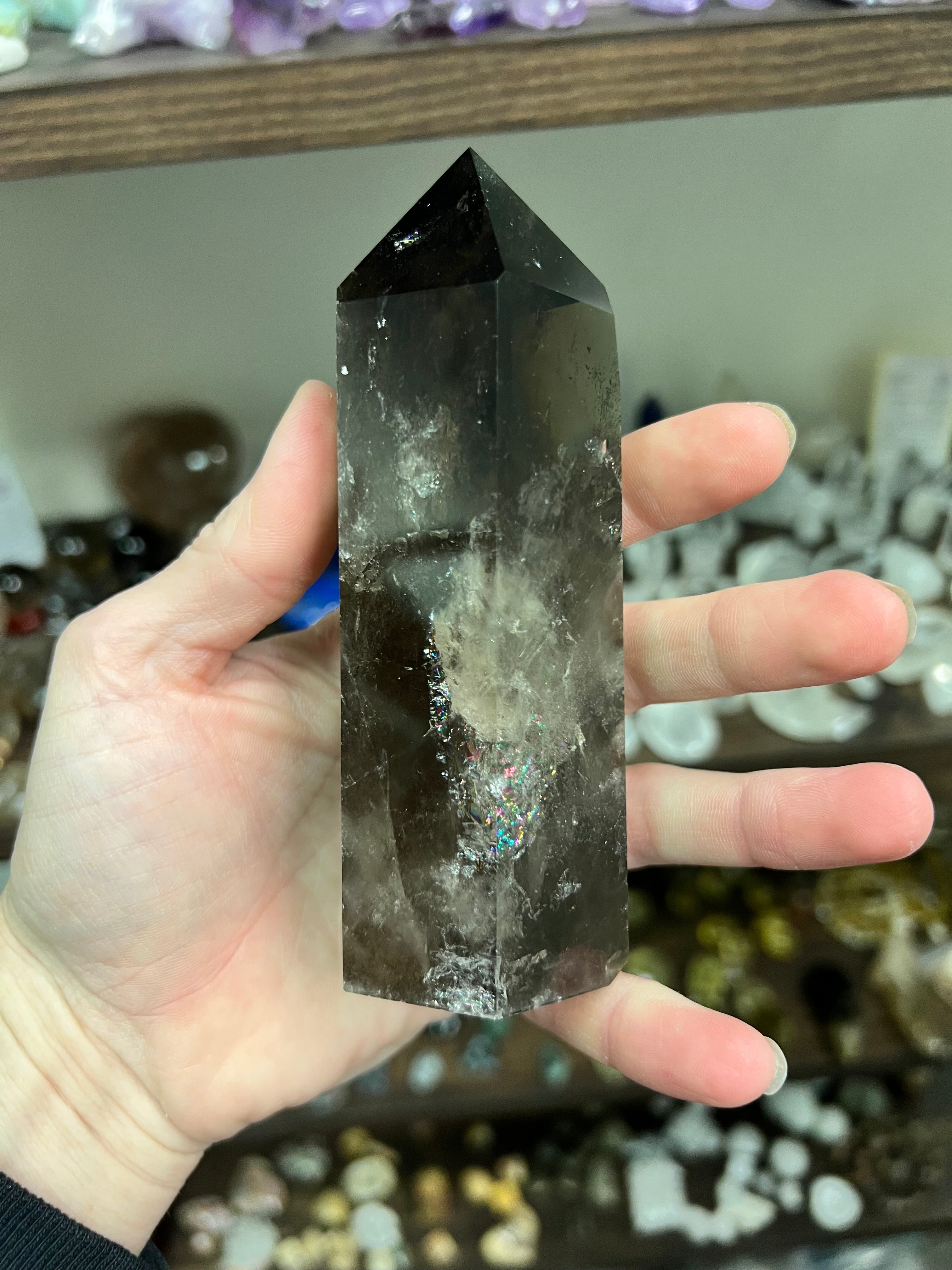 Smoky quartz tower