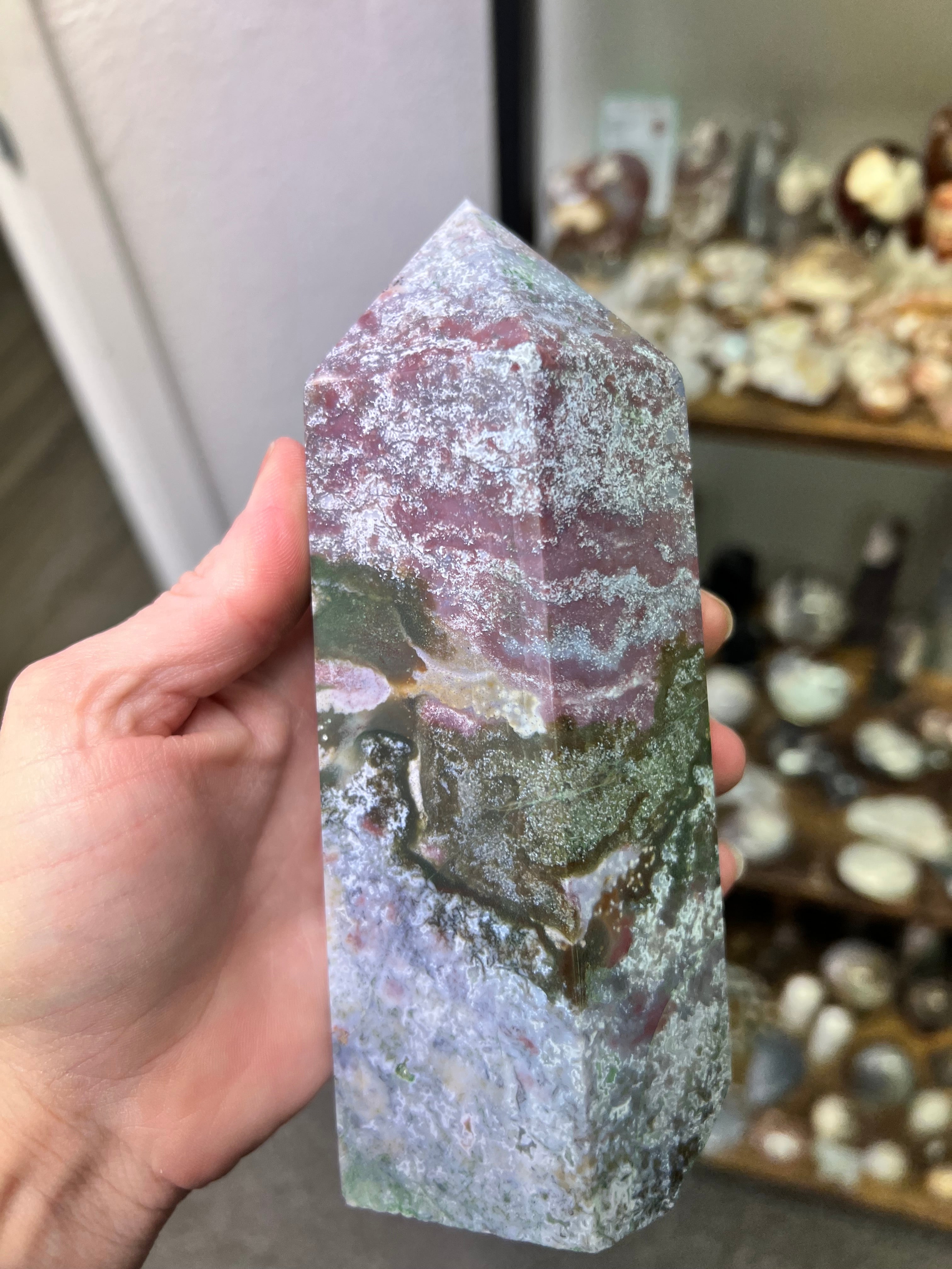 Purple Moss Agate tower