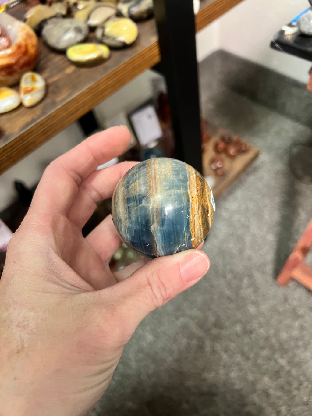Blue onyx sphere