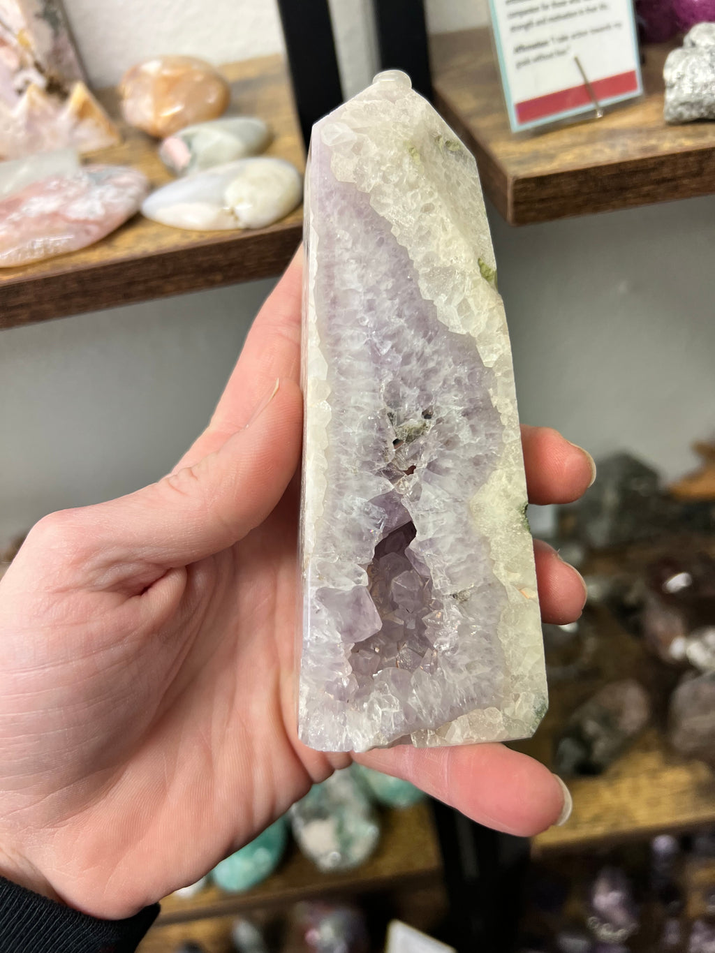 Beautiful Pink Flower Agate Tower