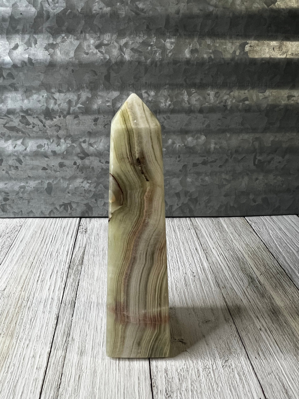 Banded Green Onyx Obelisk ￼