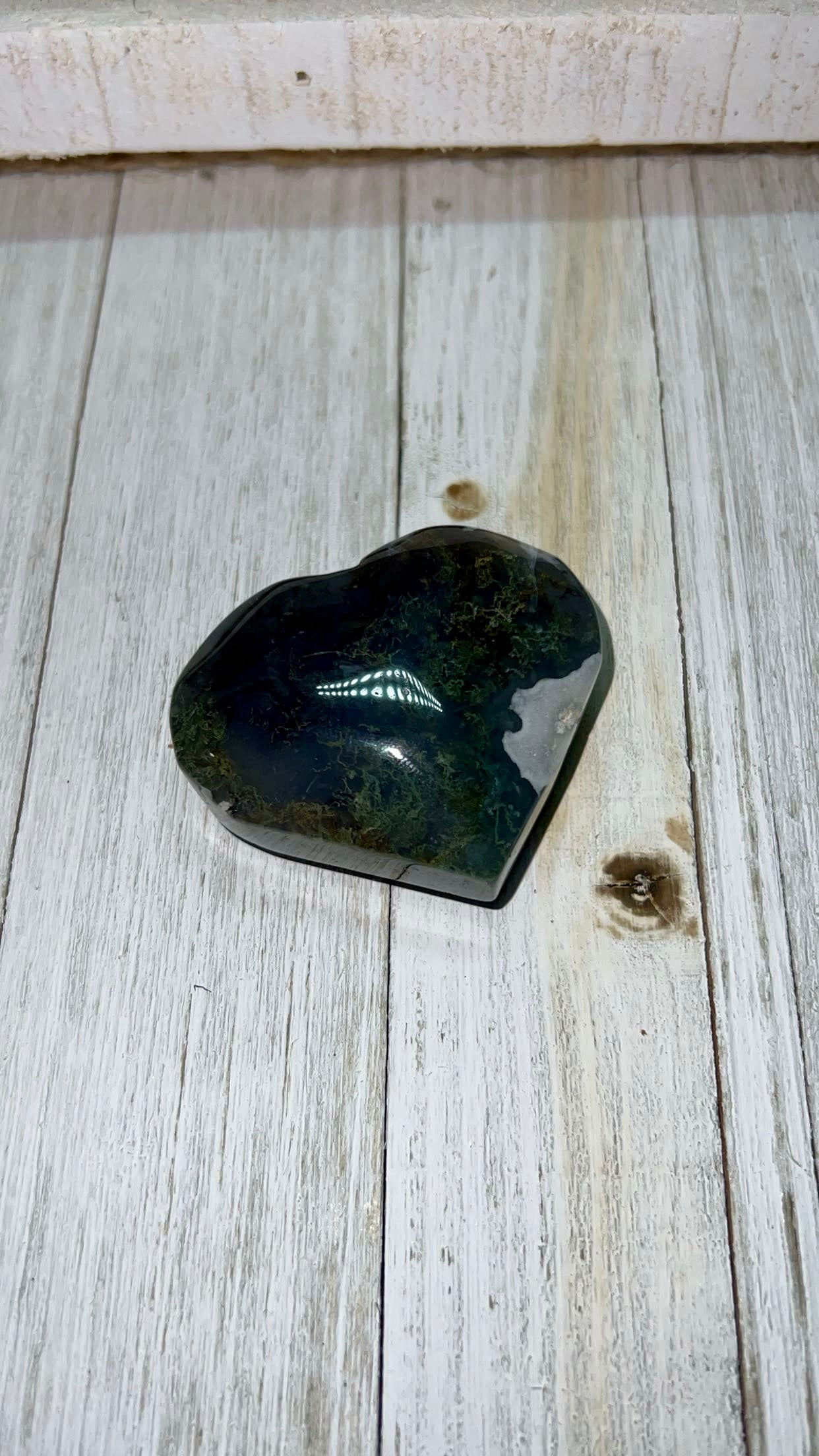 Moss Agate Heart ￼