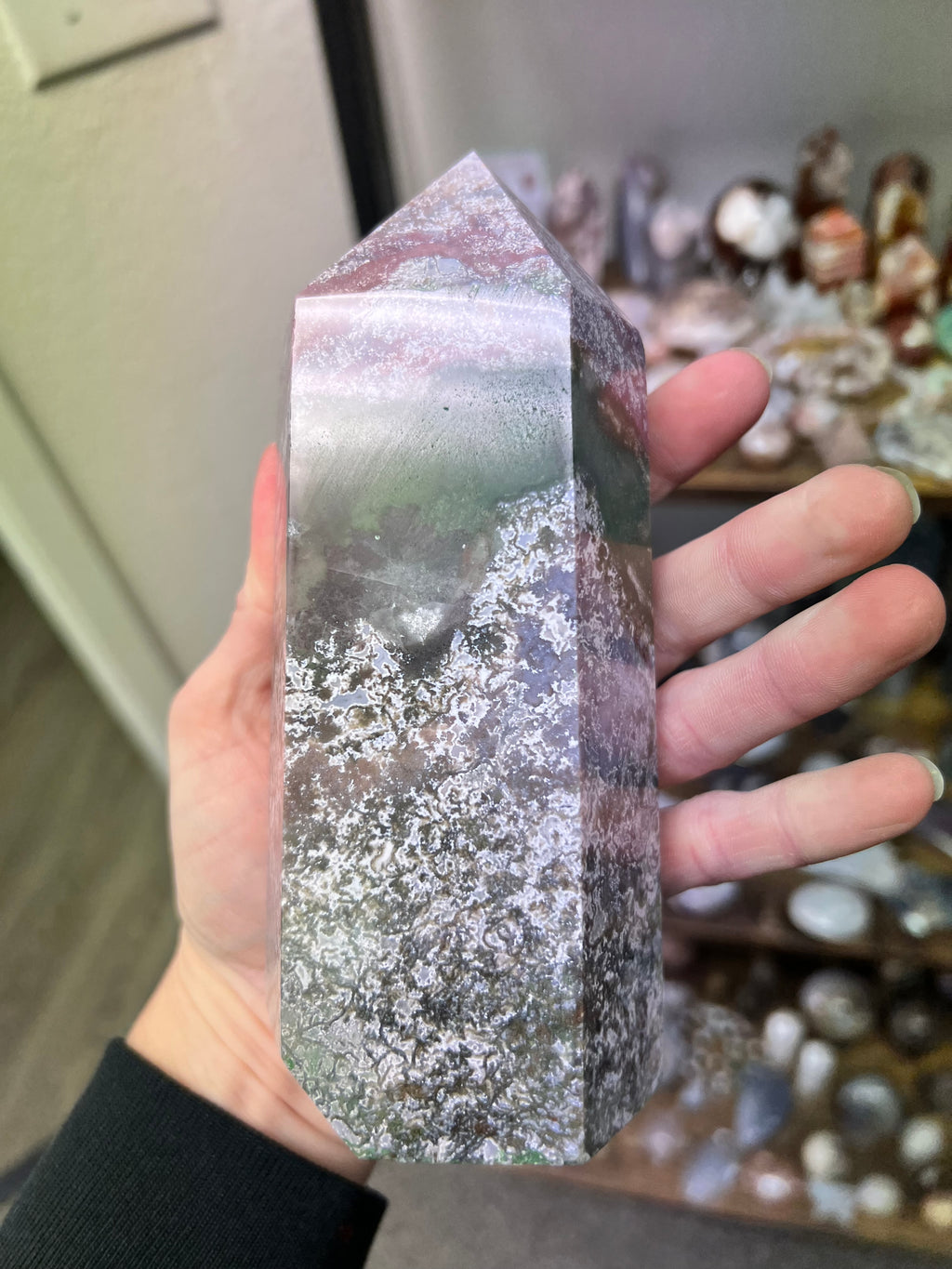 Purple Moss Agate tower