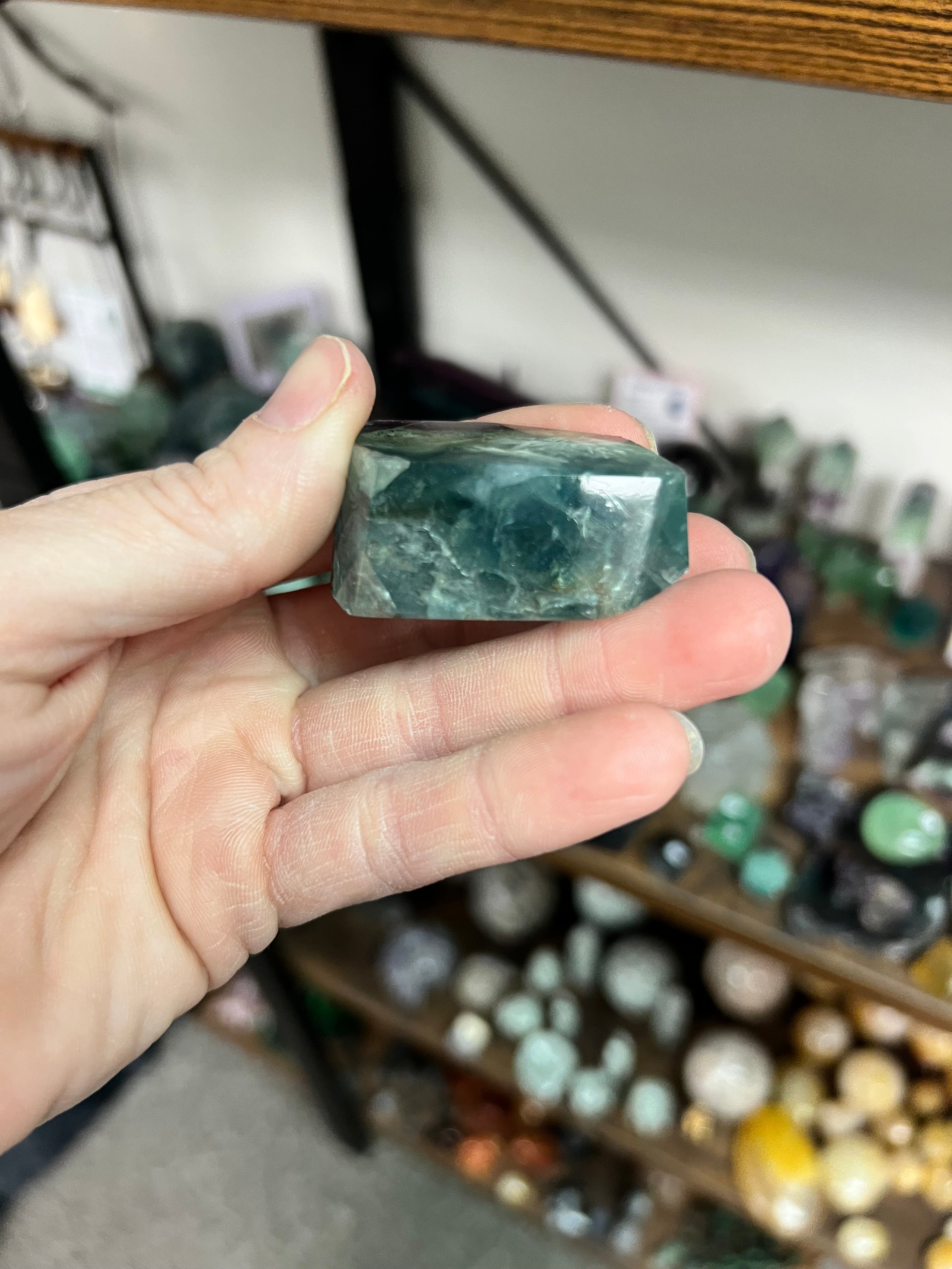 Rainbow feather fluorite gusher