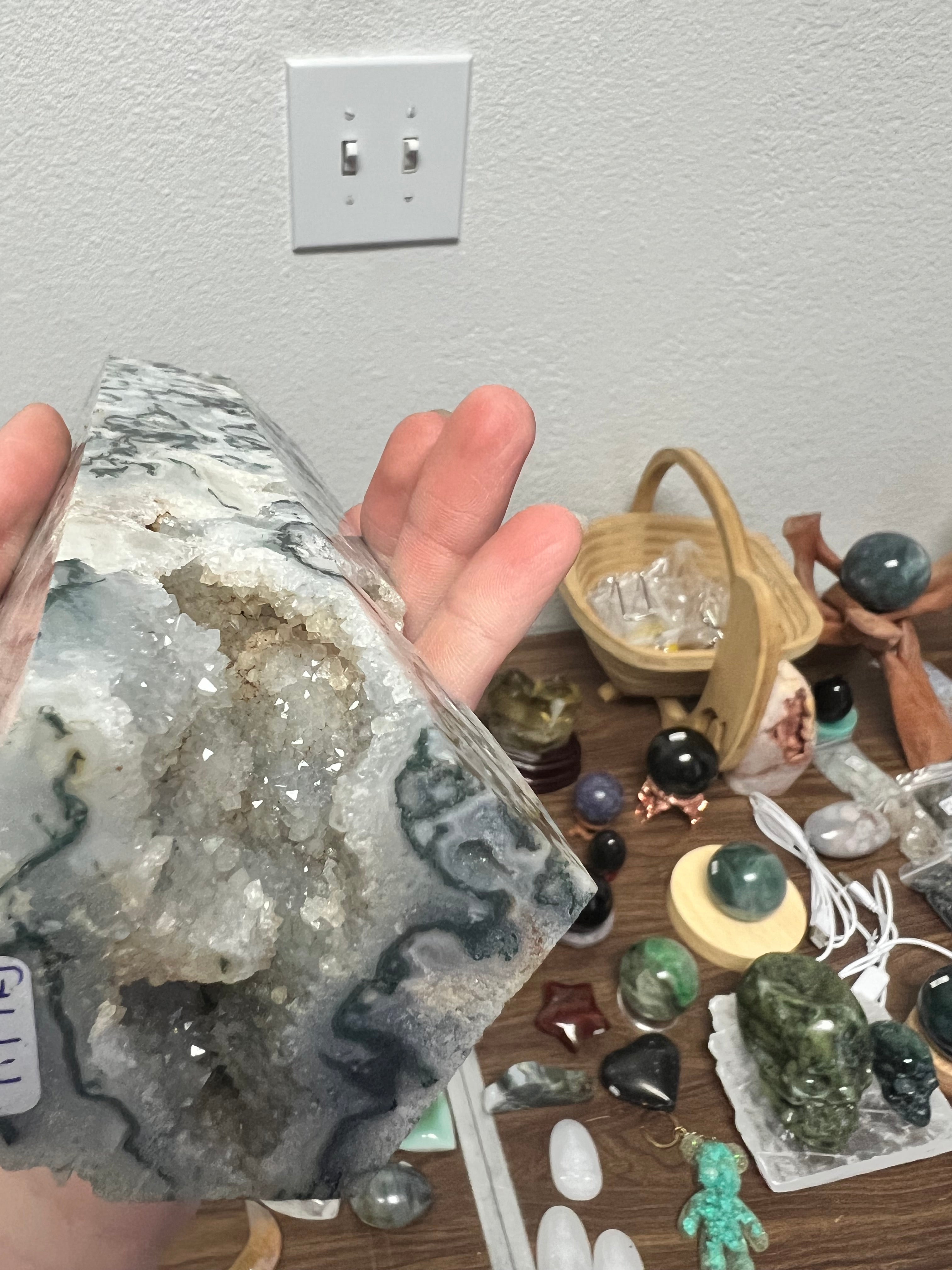 Beautiful, moss agate tower