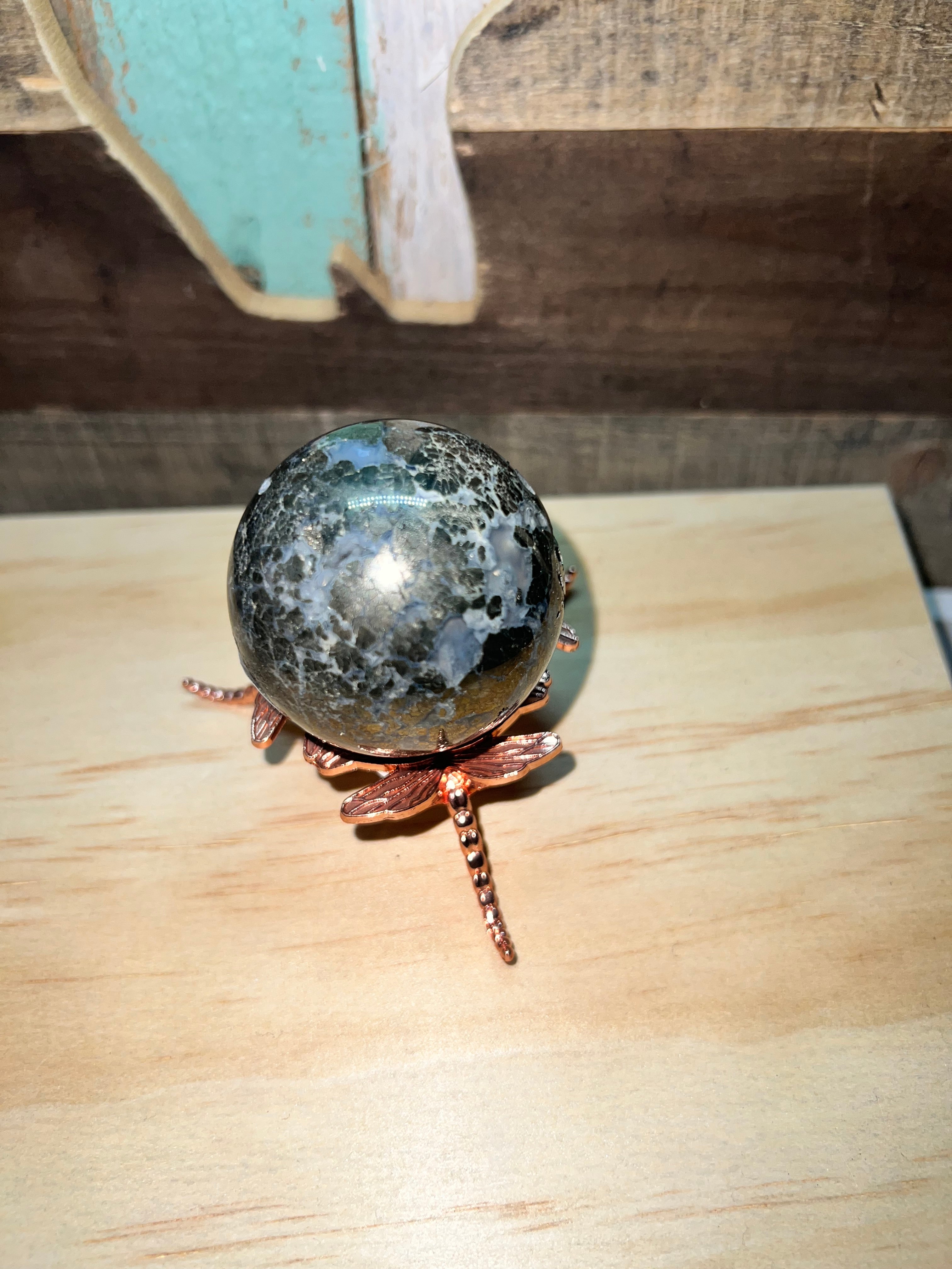 Pyrite in Quartz Sphere