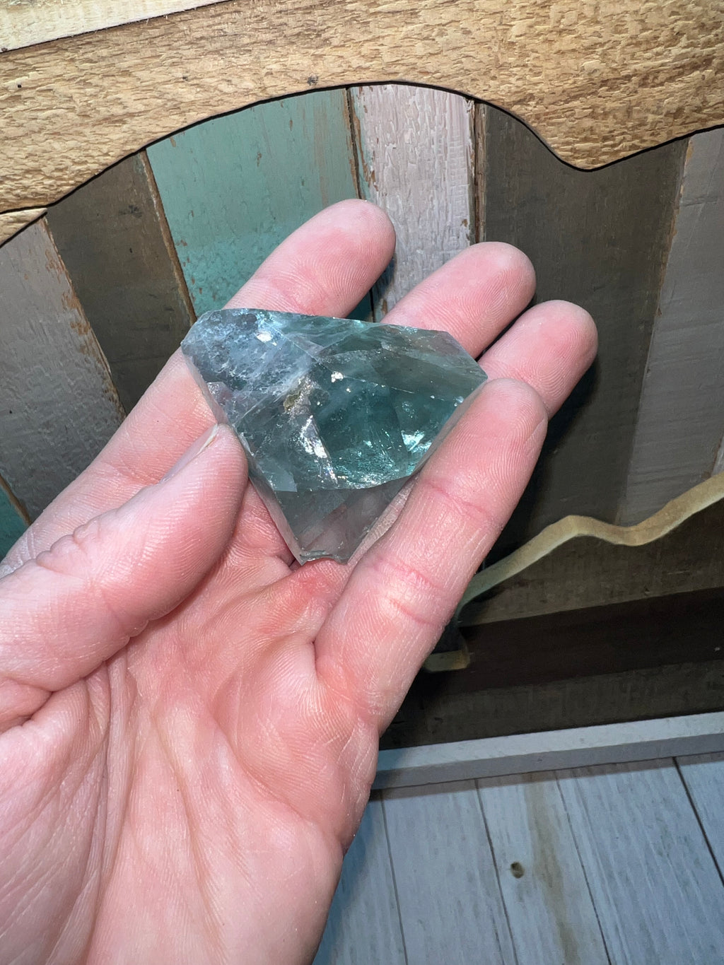 Blue green fluorite gusher