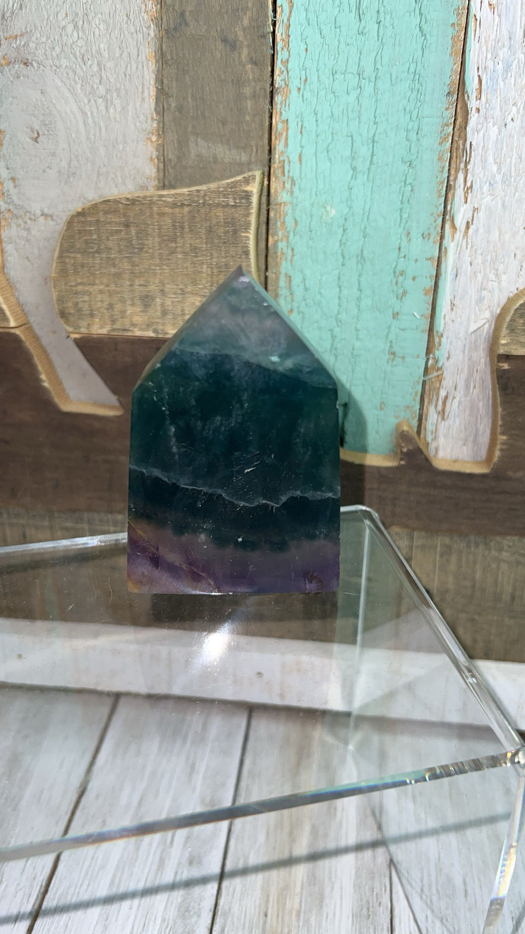 Rainbow fluorite tower ￼