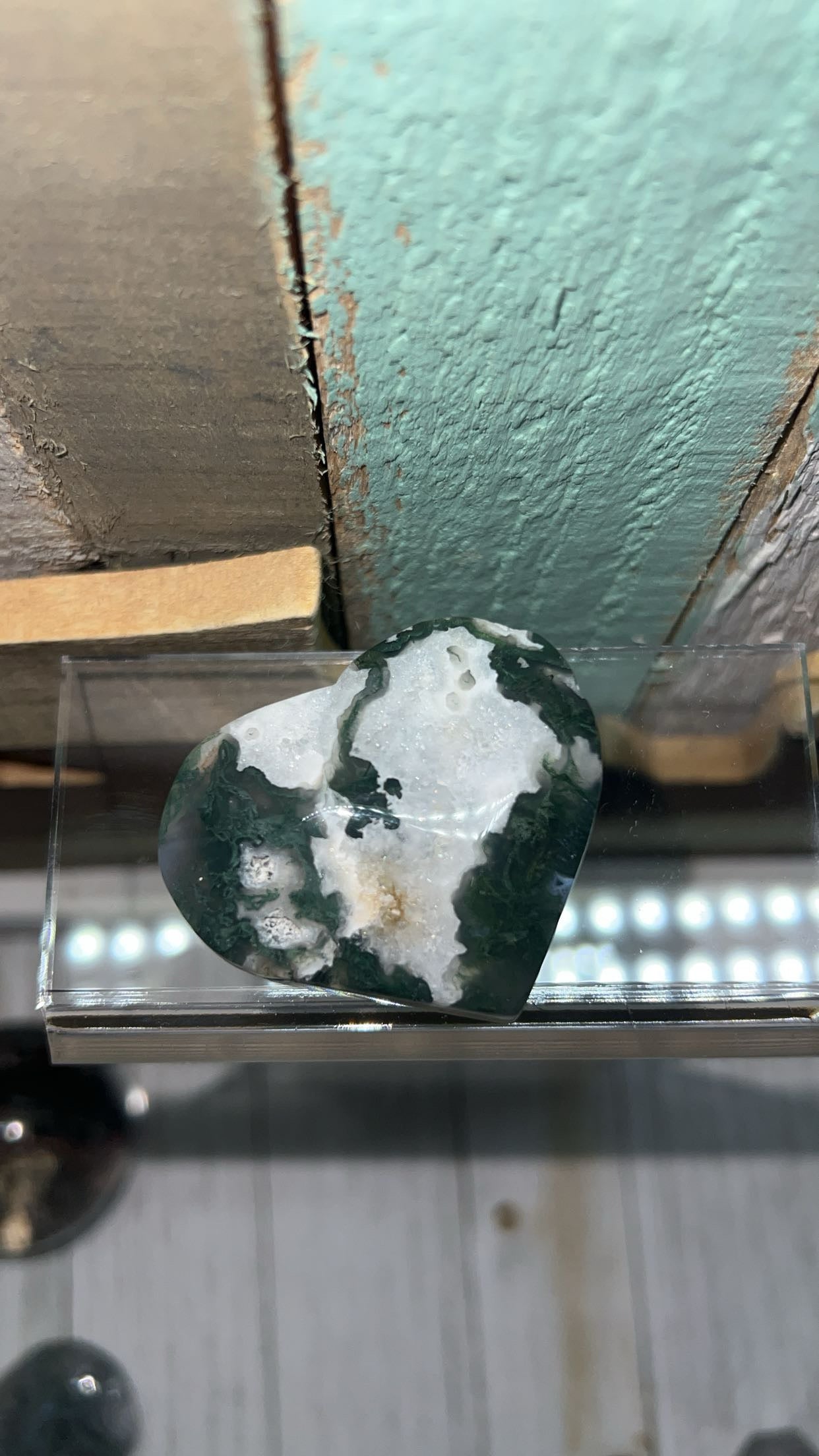 Moss agate heart