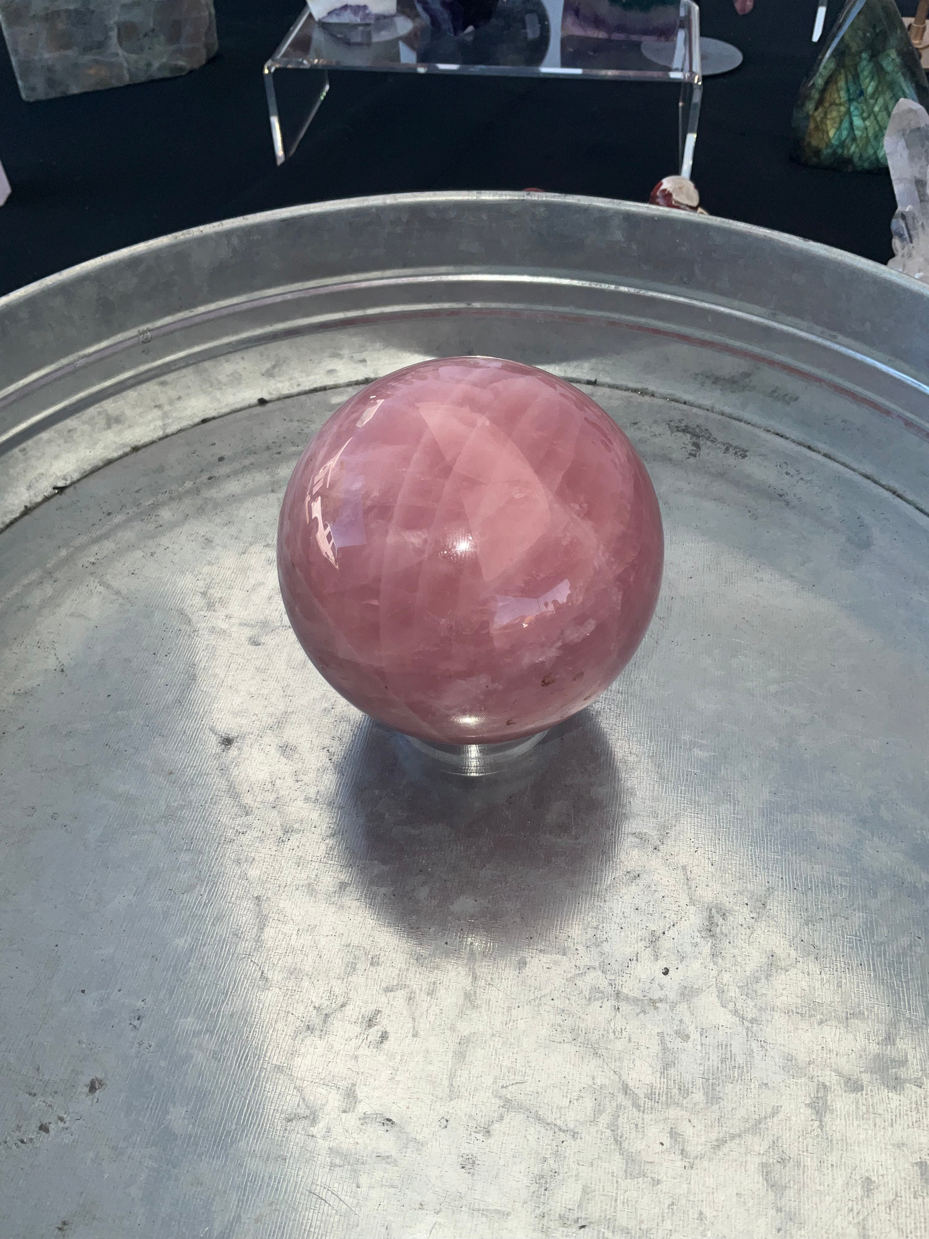 High quality Rose quartz sphere ￼