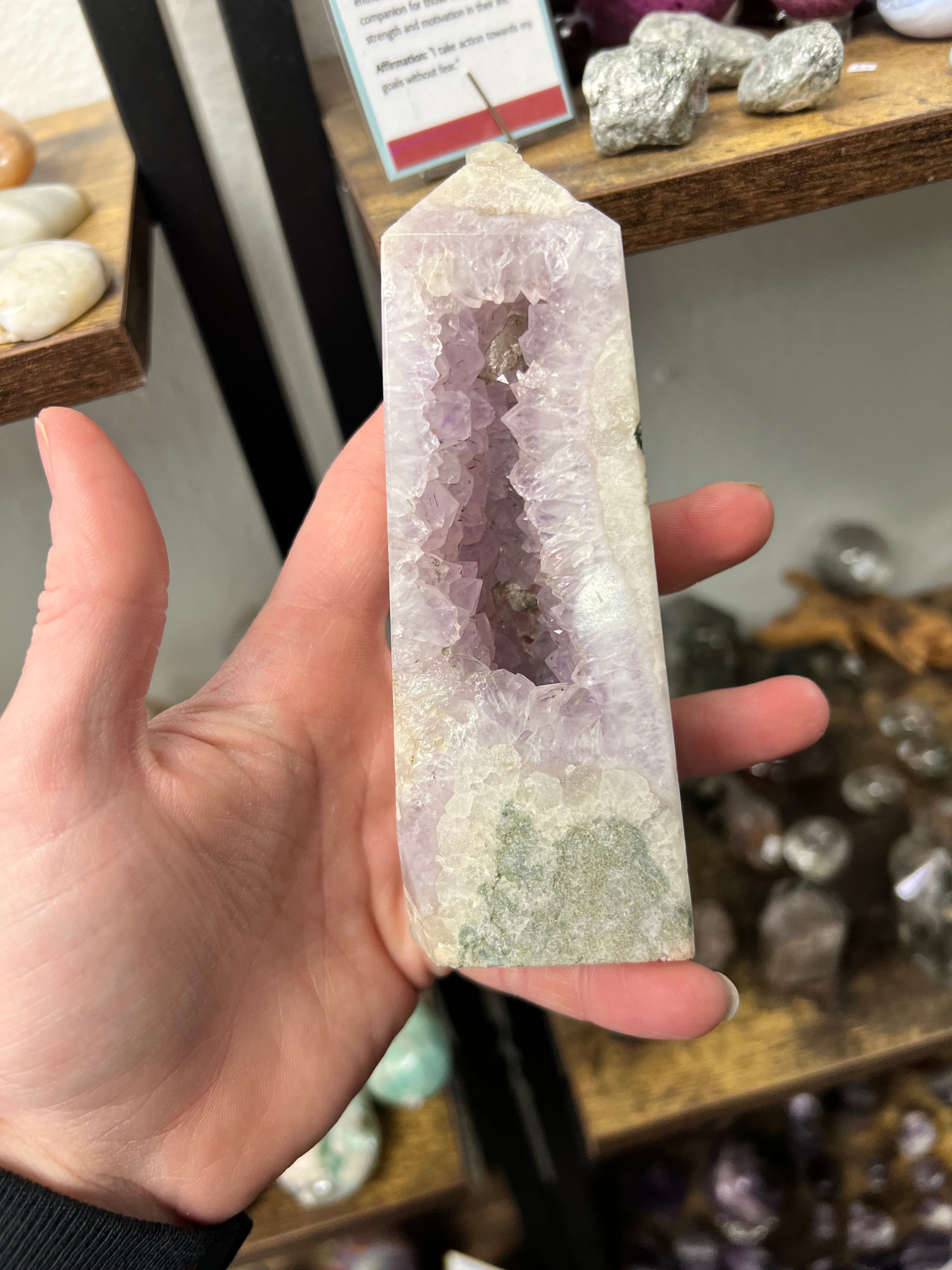Beautiful Pink Flower Agate Tower