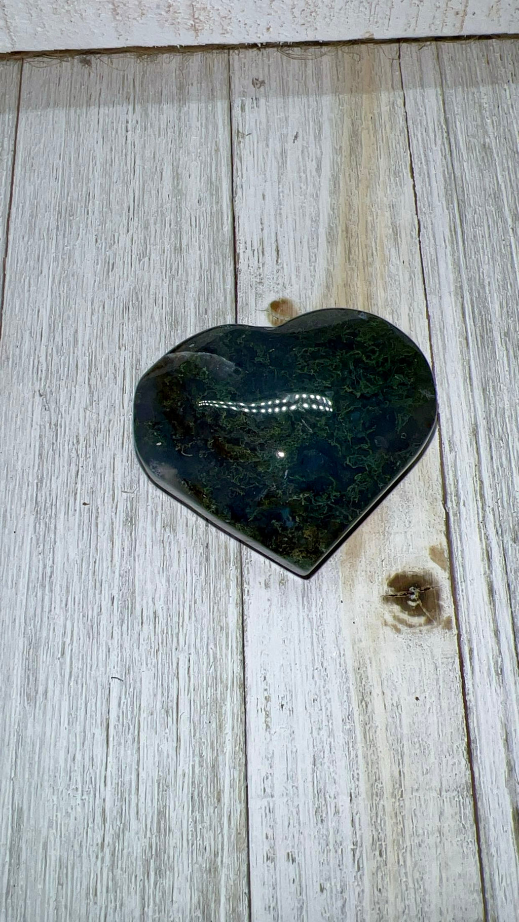 Moss Agate Heart ￼