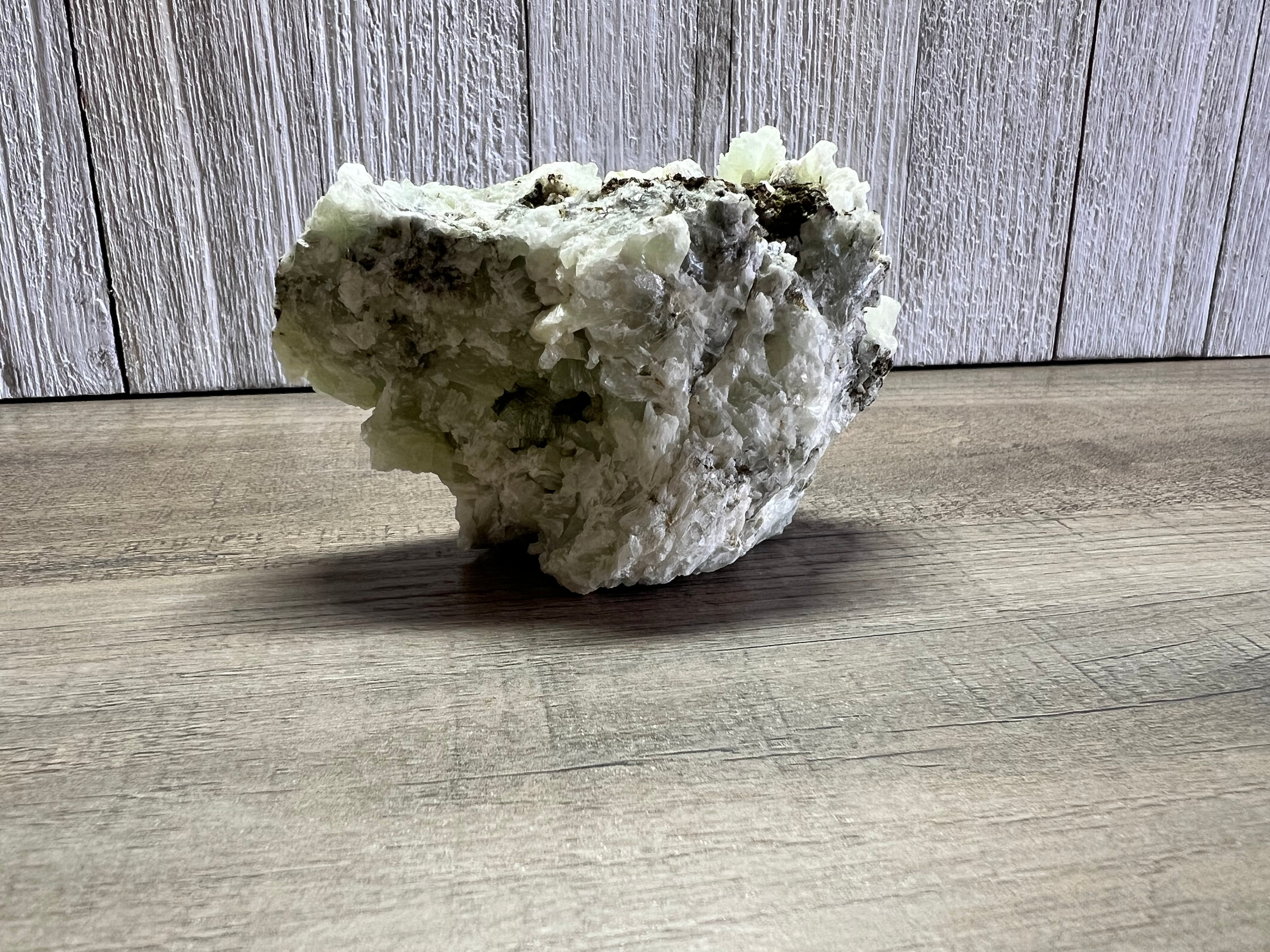 Prehinite cluster with apophyllite