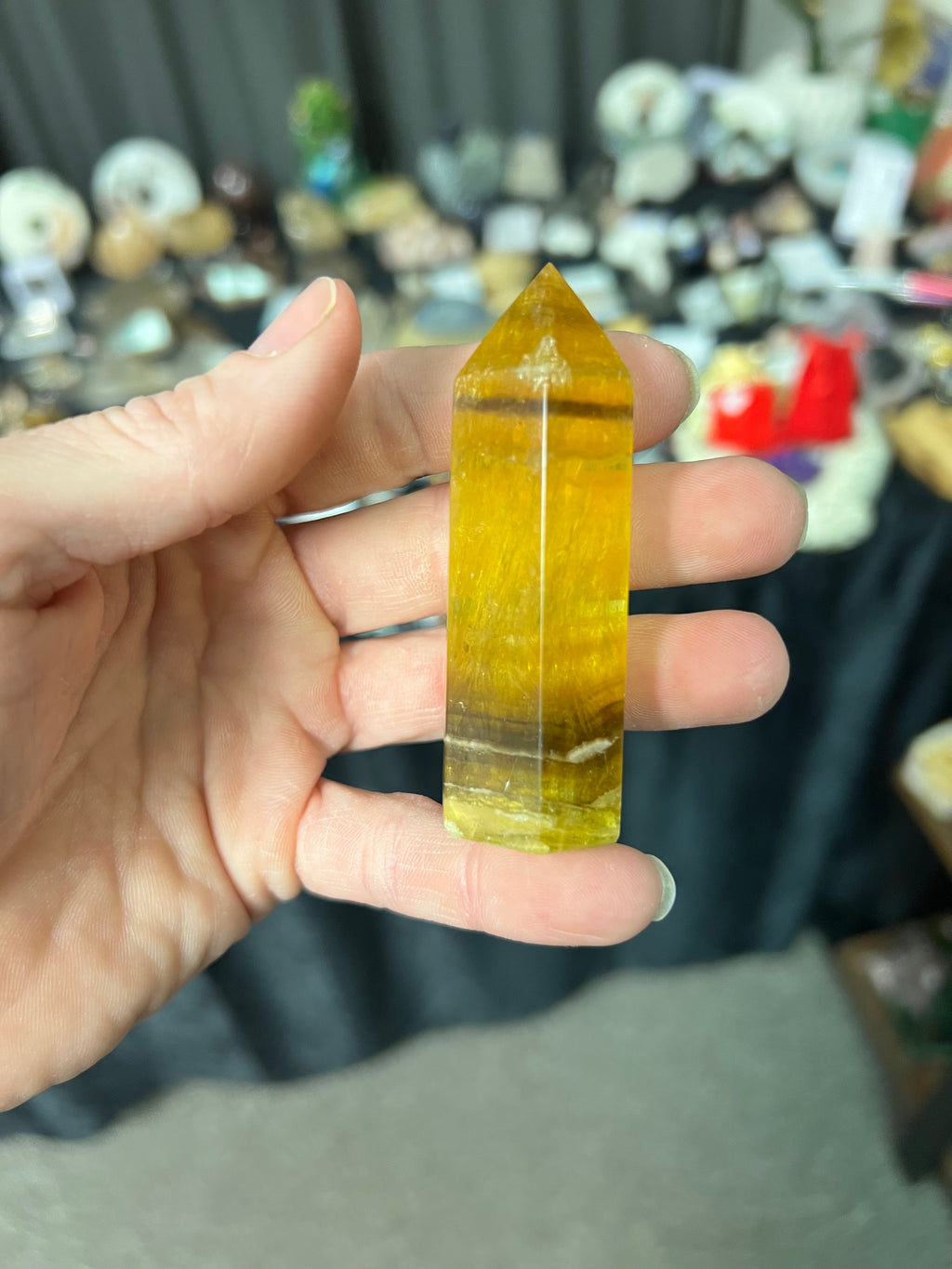 Yellow fluorite tower