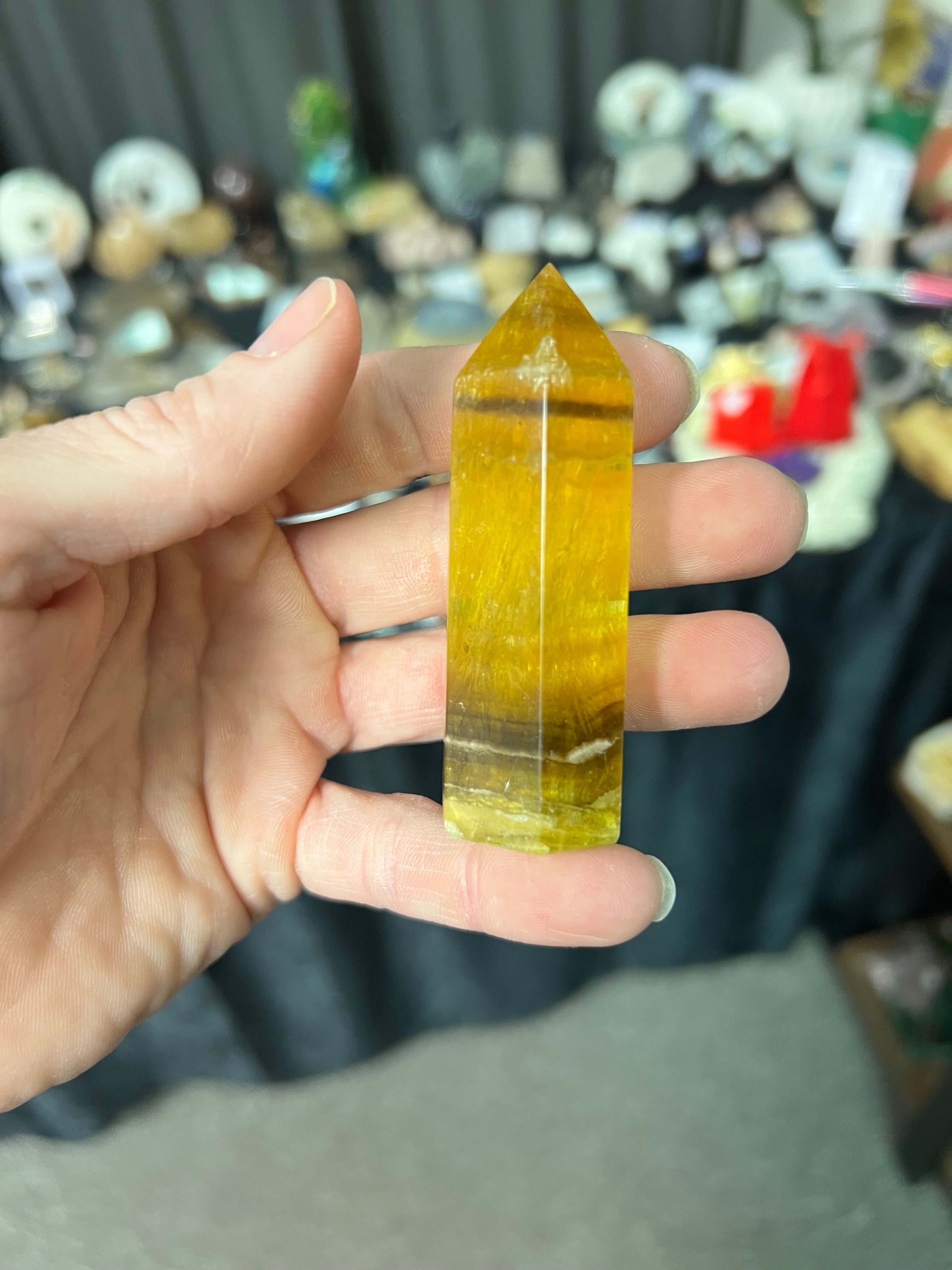 Yellow fluorite tower