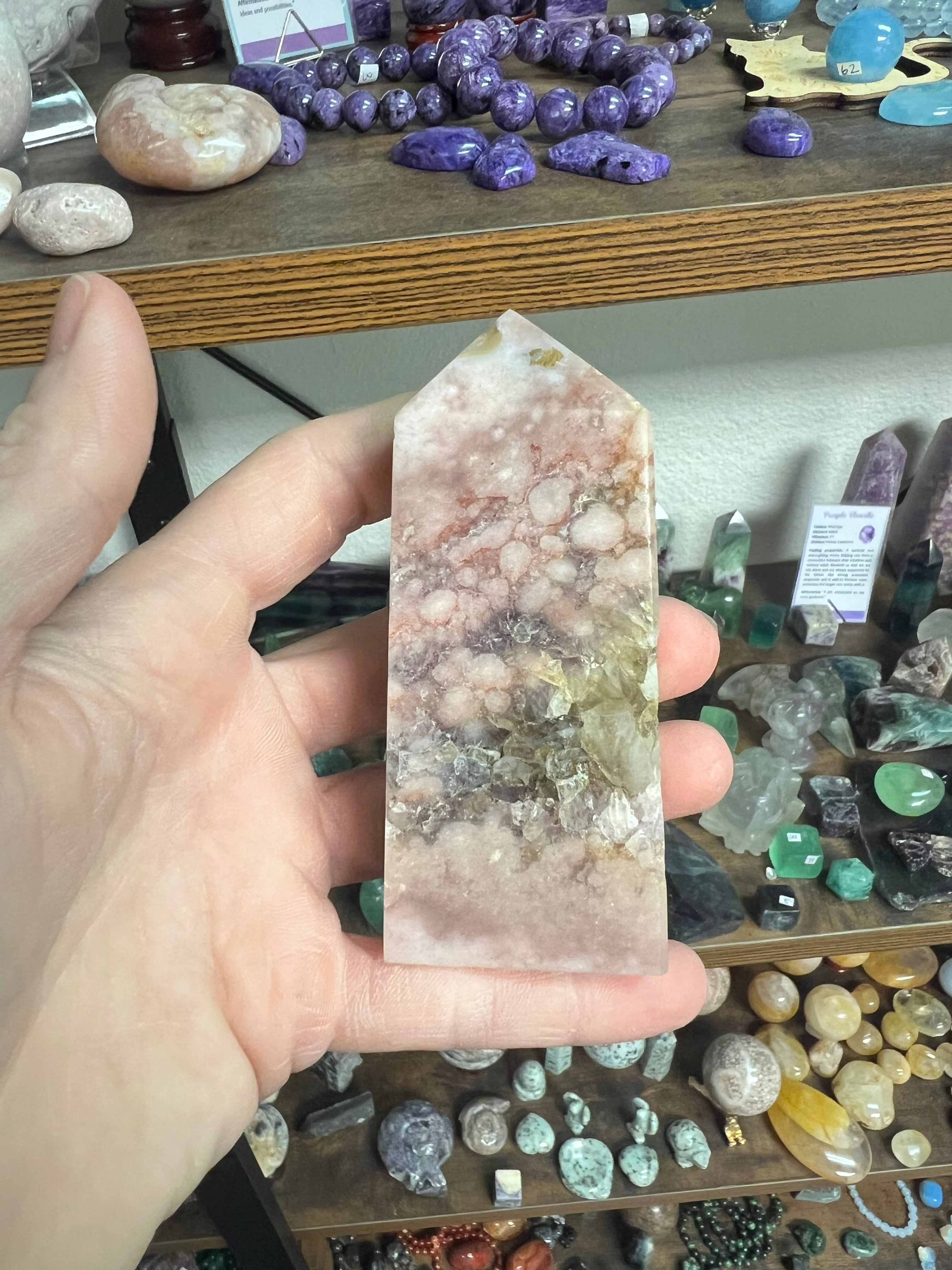 Beautiful pink amethyst tower