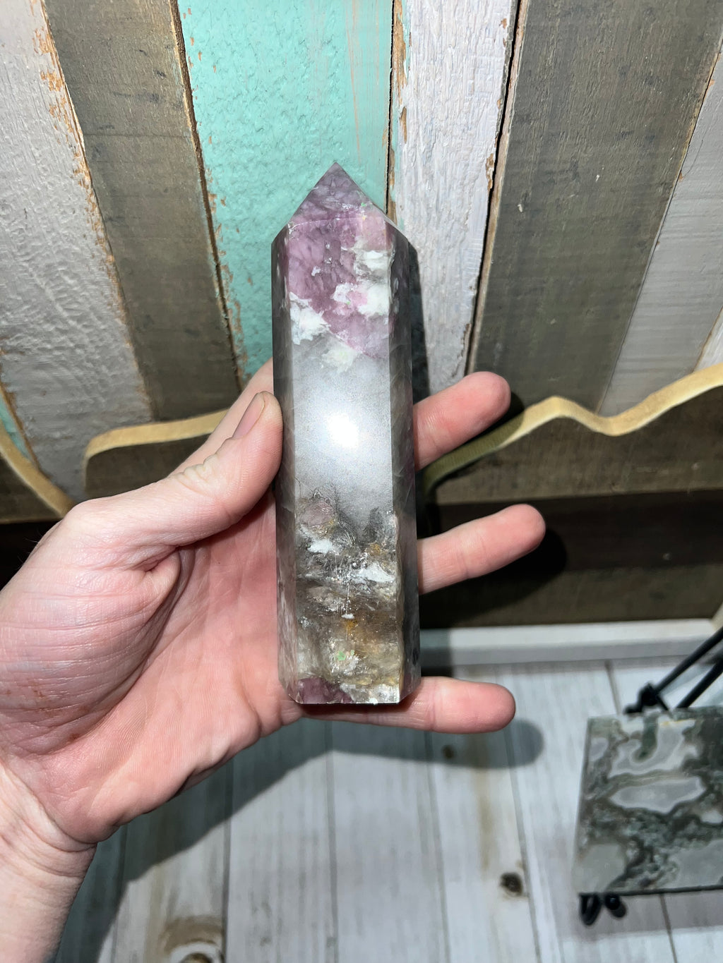 Pink tourmaline tower