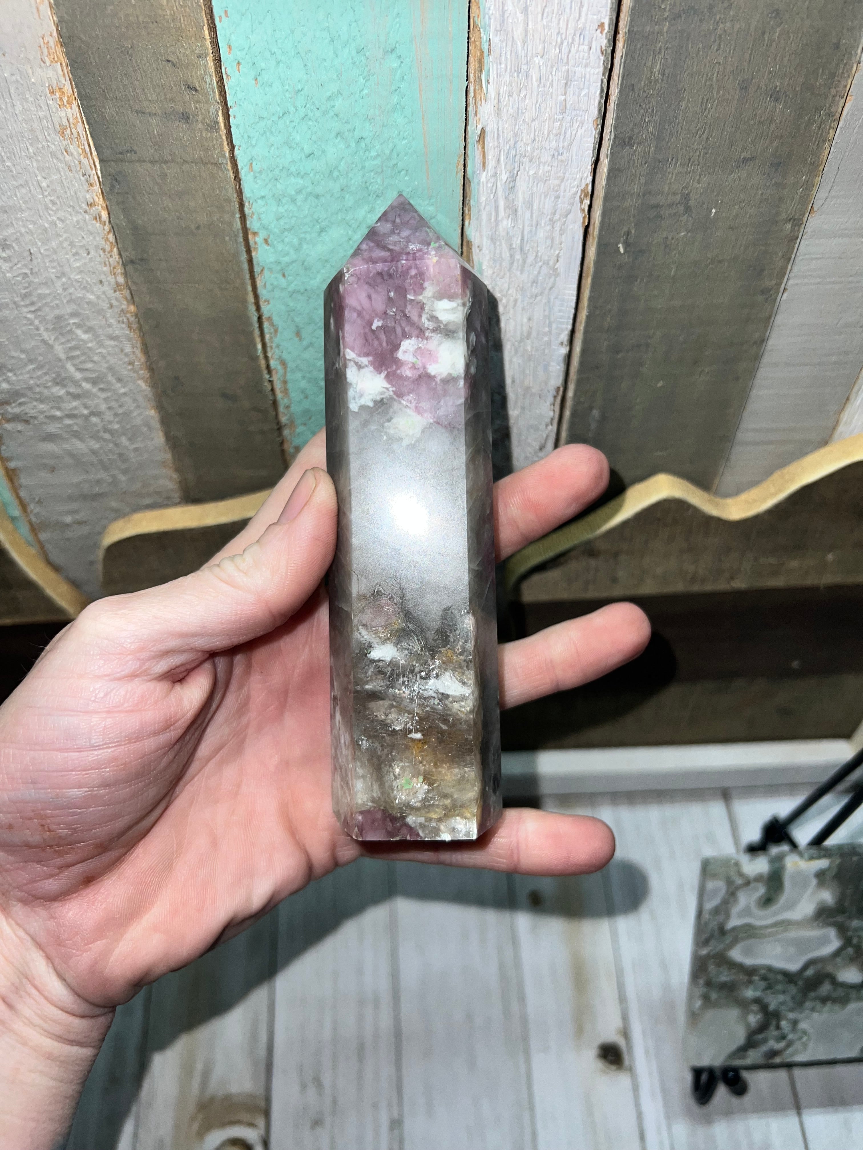 Pink tourmaline tower