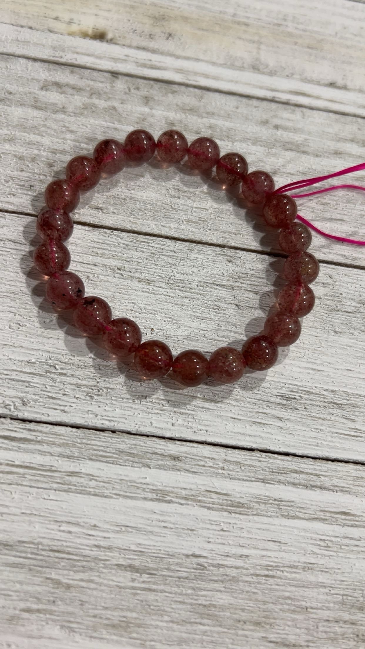 Strawberry quartz bracelet ￼