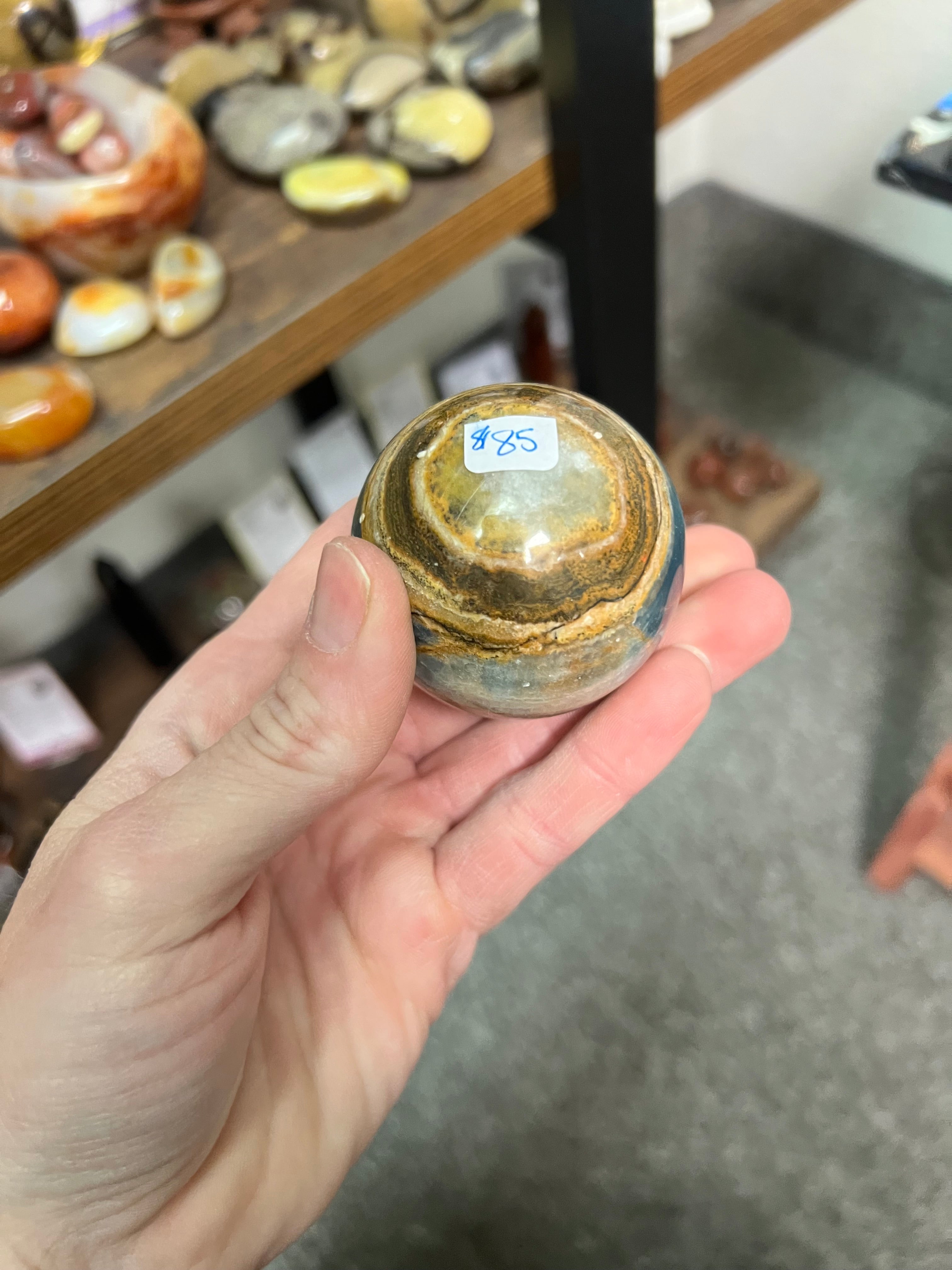 Blue onyx sphere