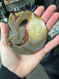 Agate crescent moon with fairy ￼