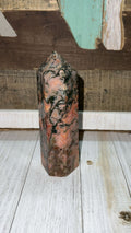 Moss Agate and Carnelian Tower