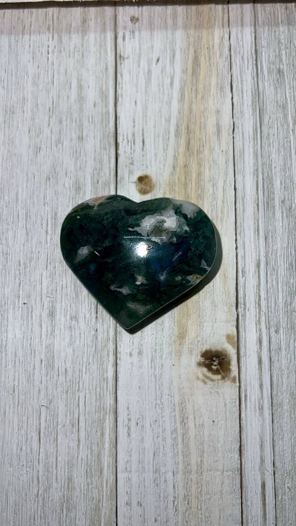 Moss agate heart