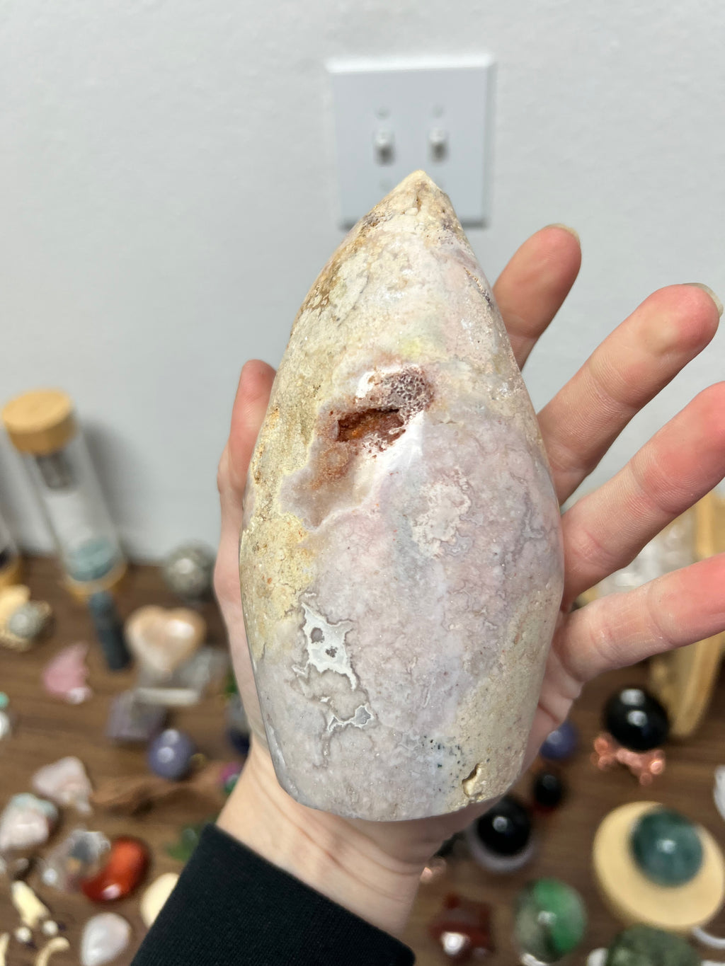 Beautiful pink, amethyst, druzy egg