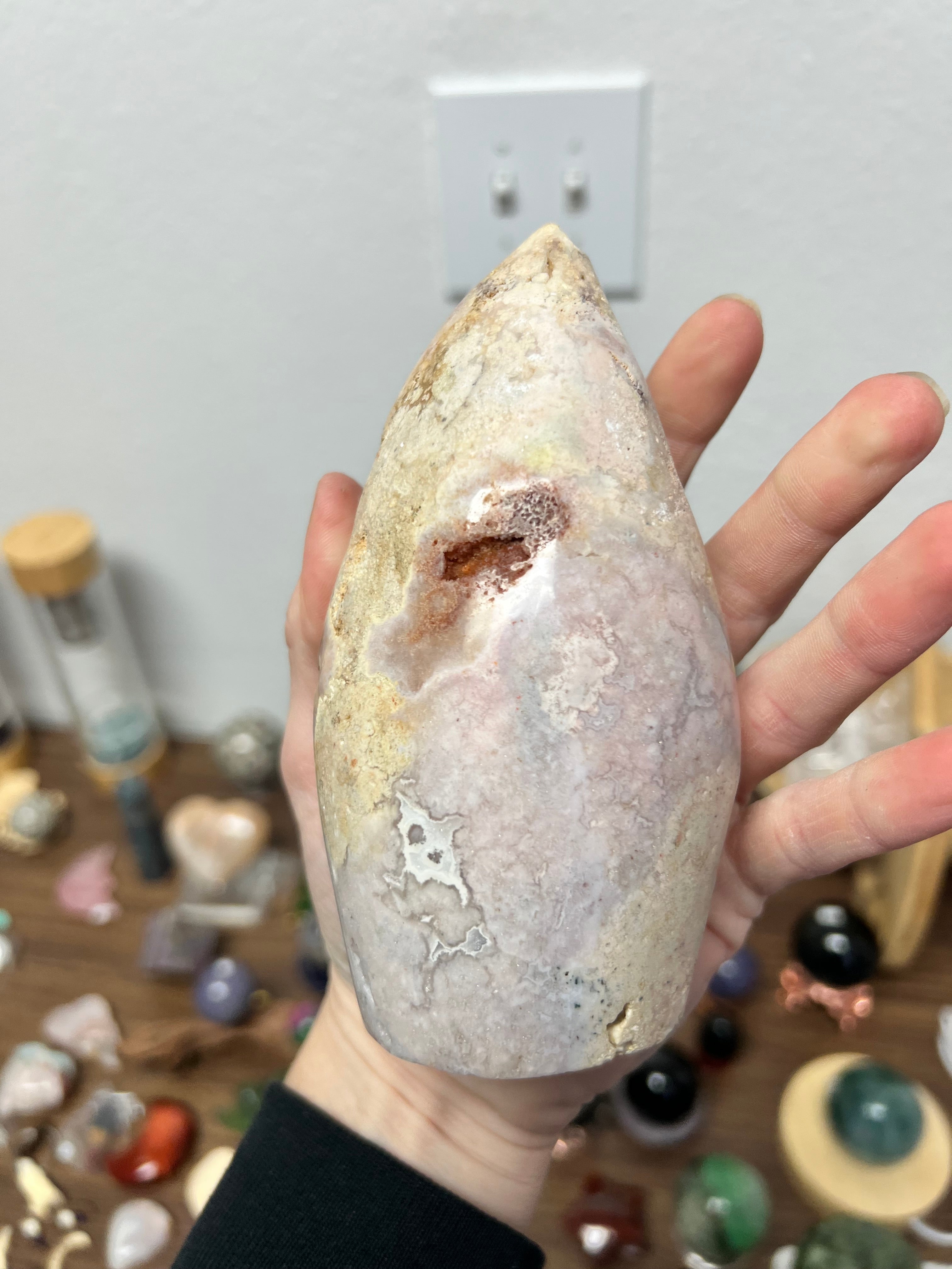 Beautiful pink, amethyst, druzy egg