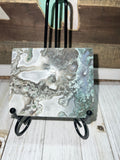 Moss agate slab with stand ￼