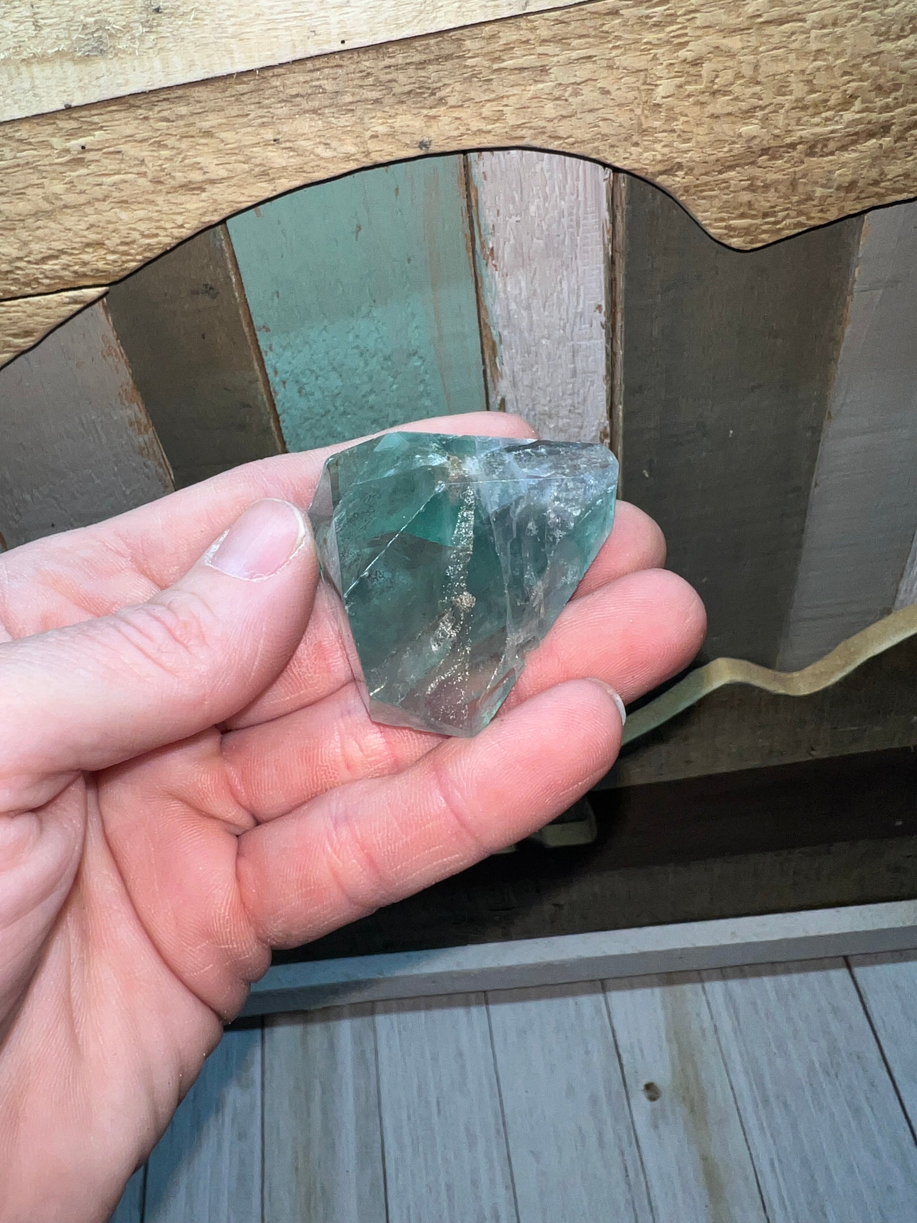 Blue green fluorite gusher