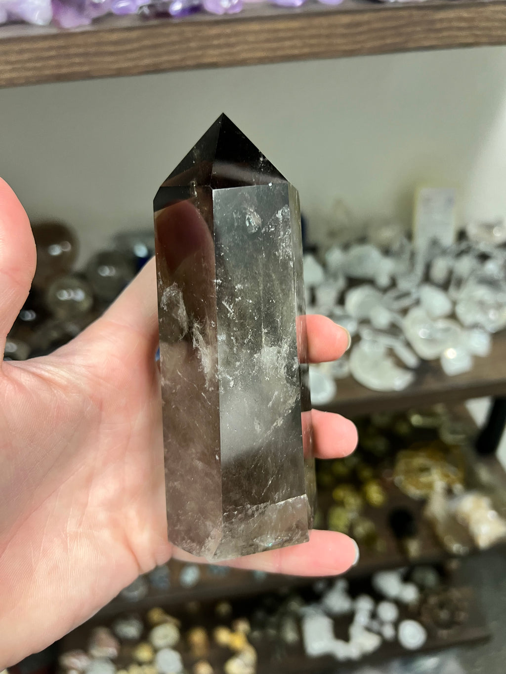 Smoky quartz tower