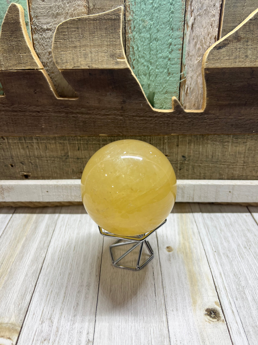 Honey Calcite sphere
