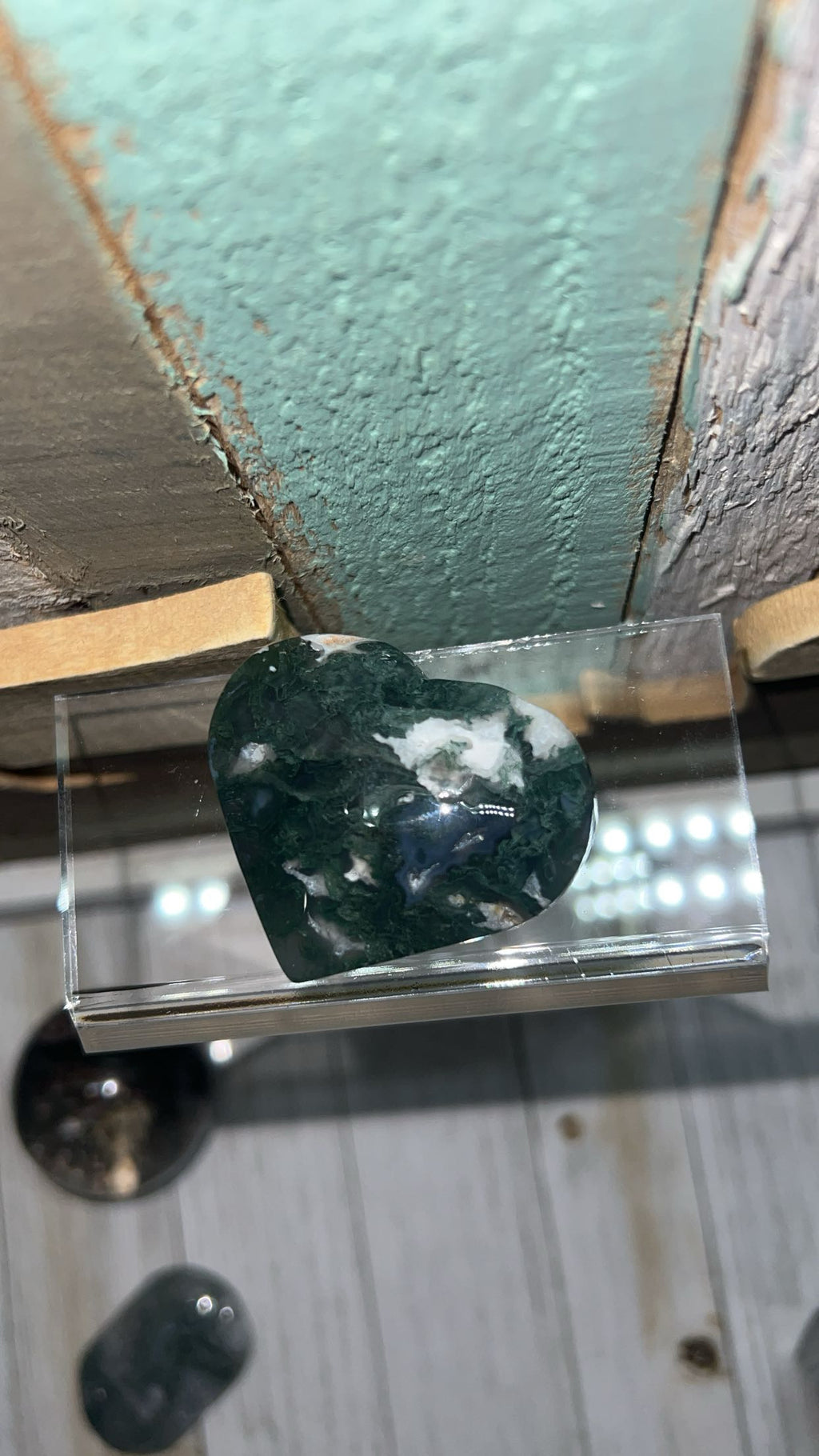 Moss agate heart