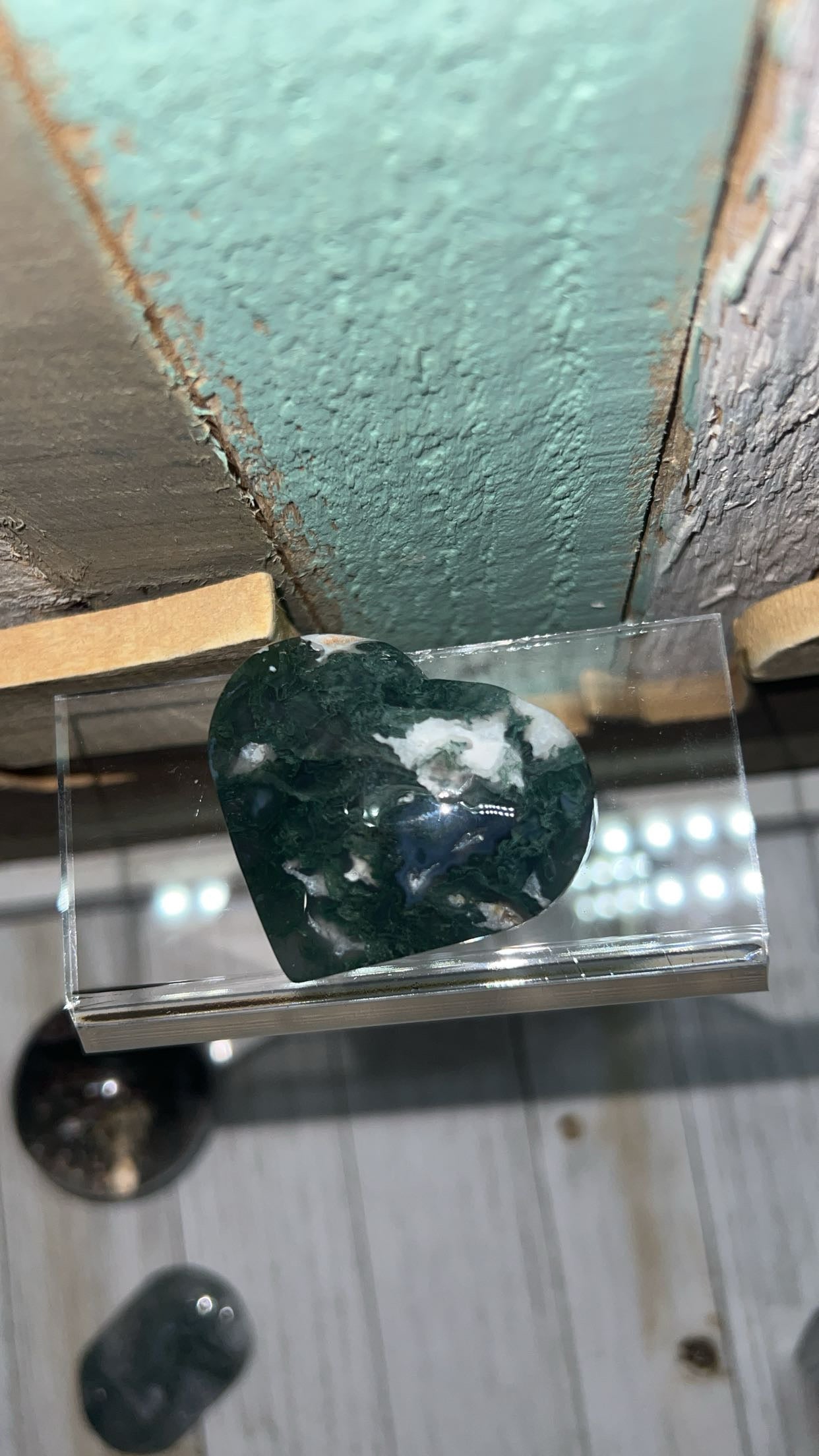 Moss agate heart