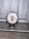Lepidolite Sphere with druzy caves ￼