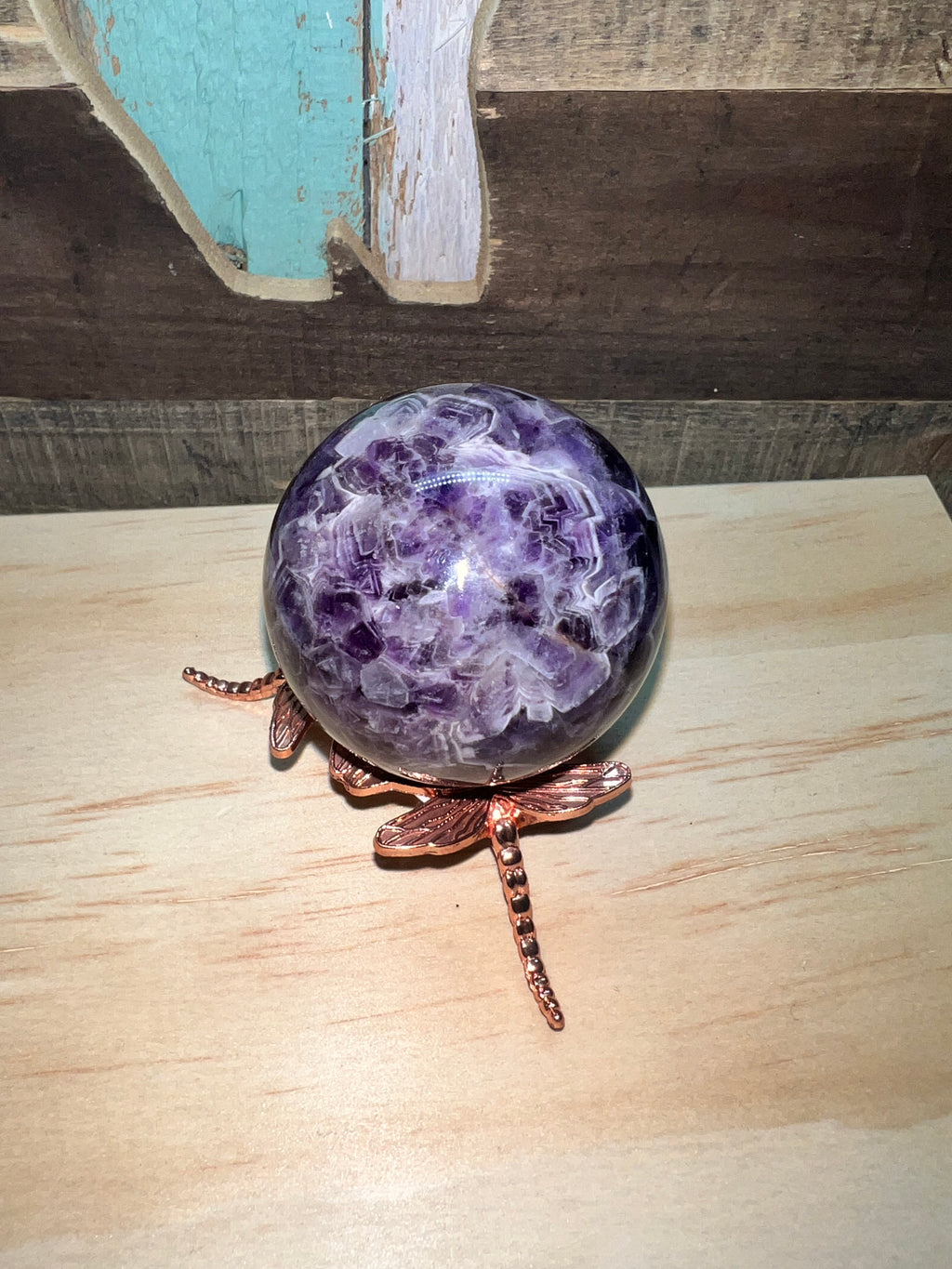 Chevron/Dream amethyst sphere