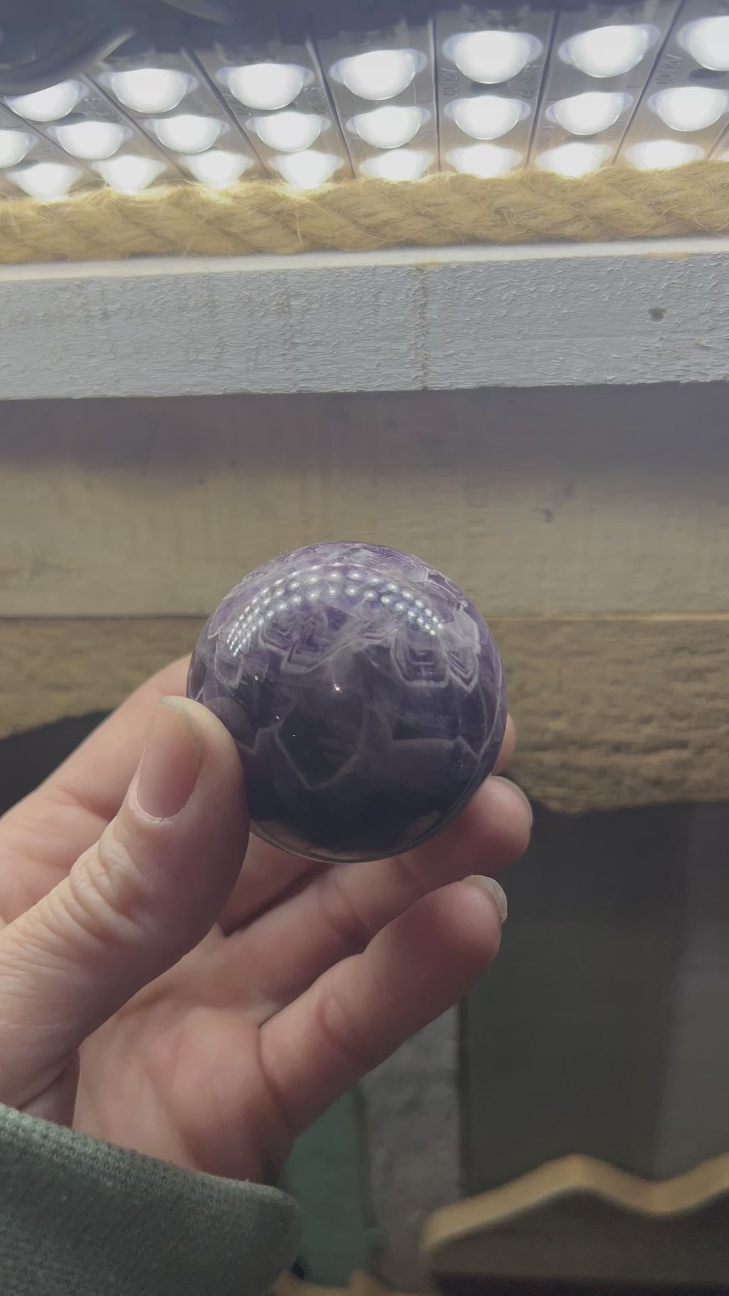 Chevron/ Dream Amethyst Sphere
