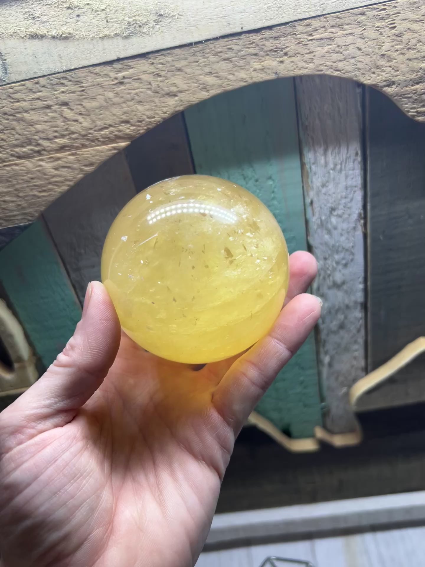 Honey Calcite sphere
