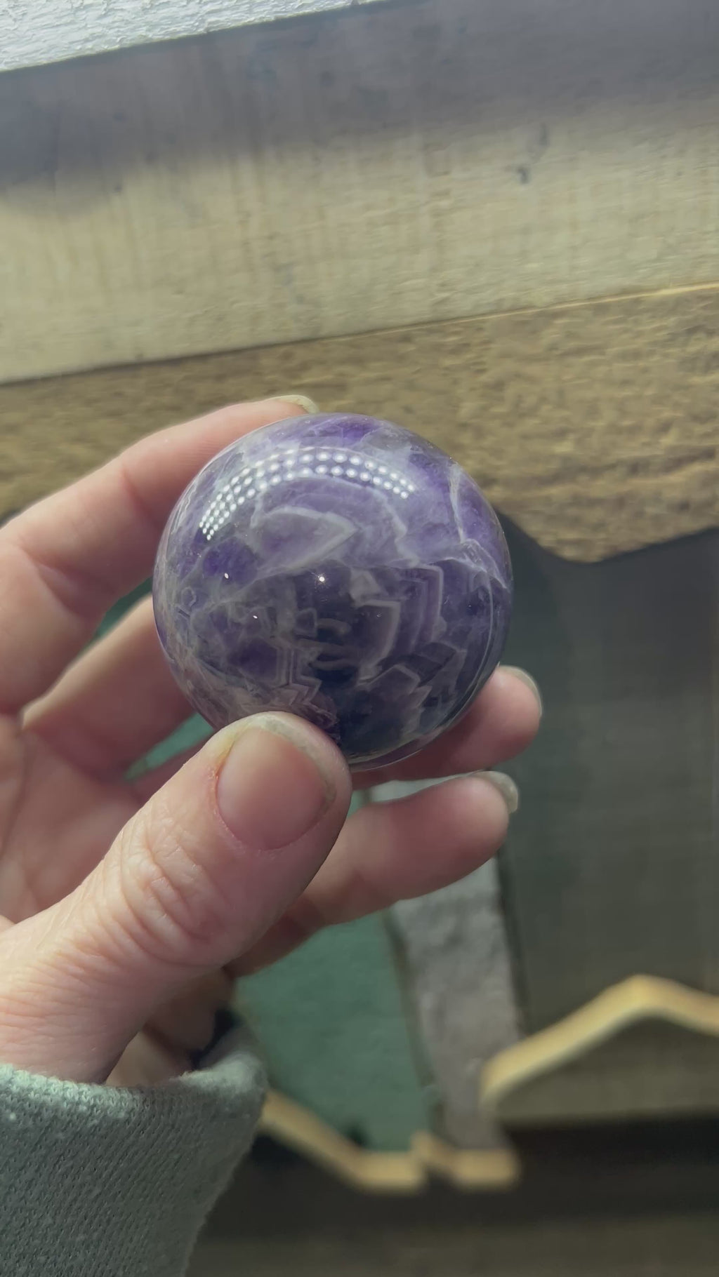 Chevron/Dream amethyst sphere