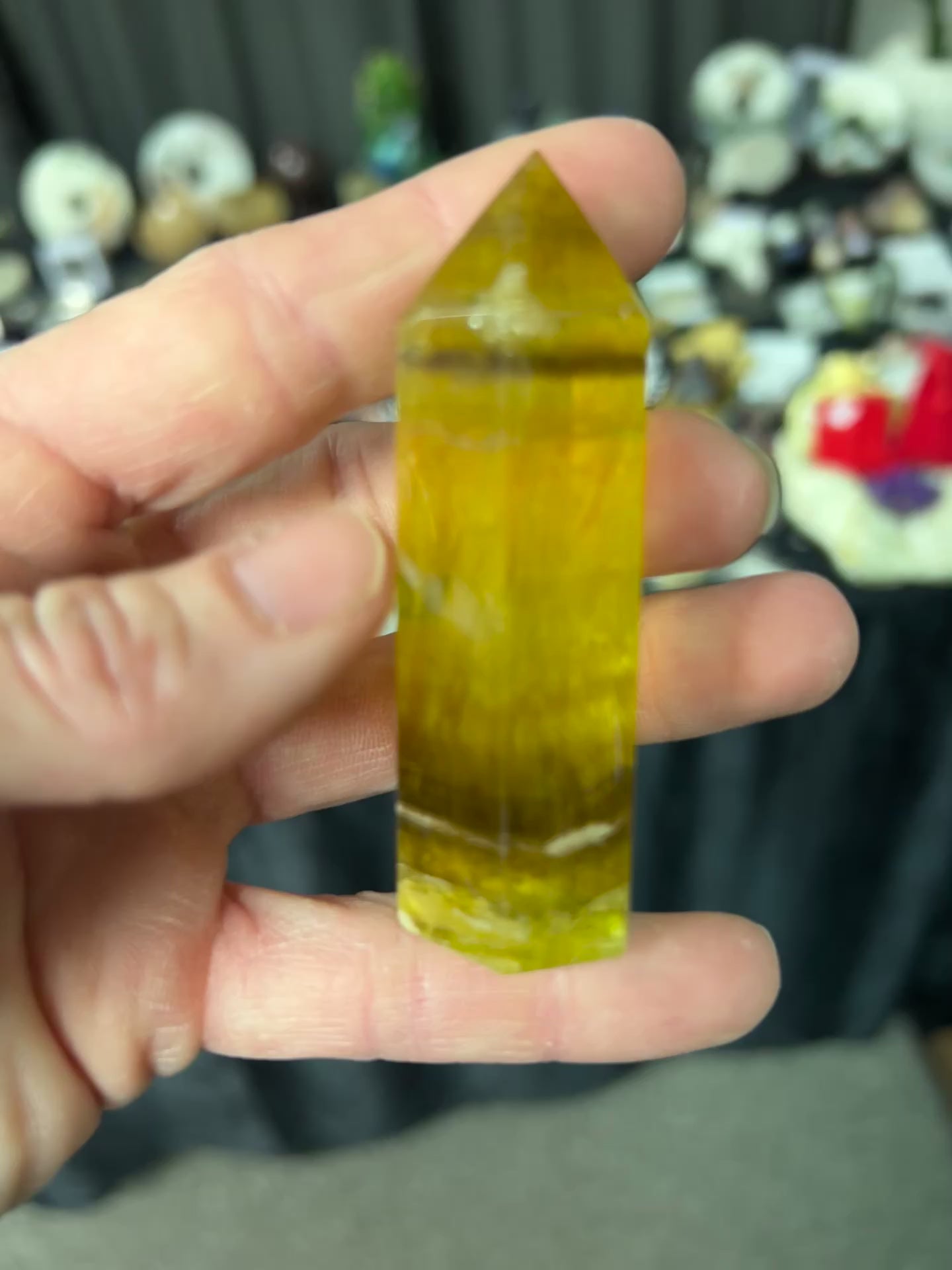 Yellow fluorite tower