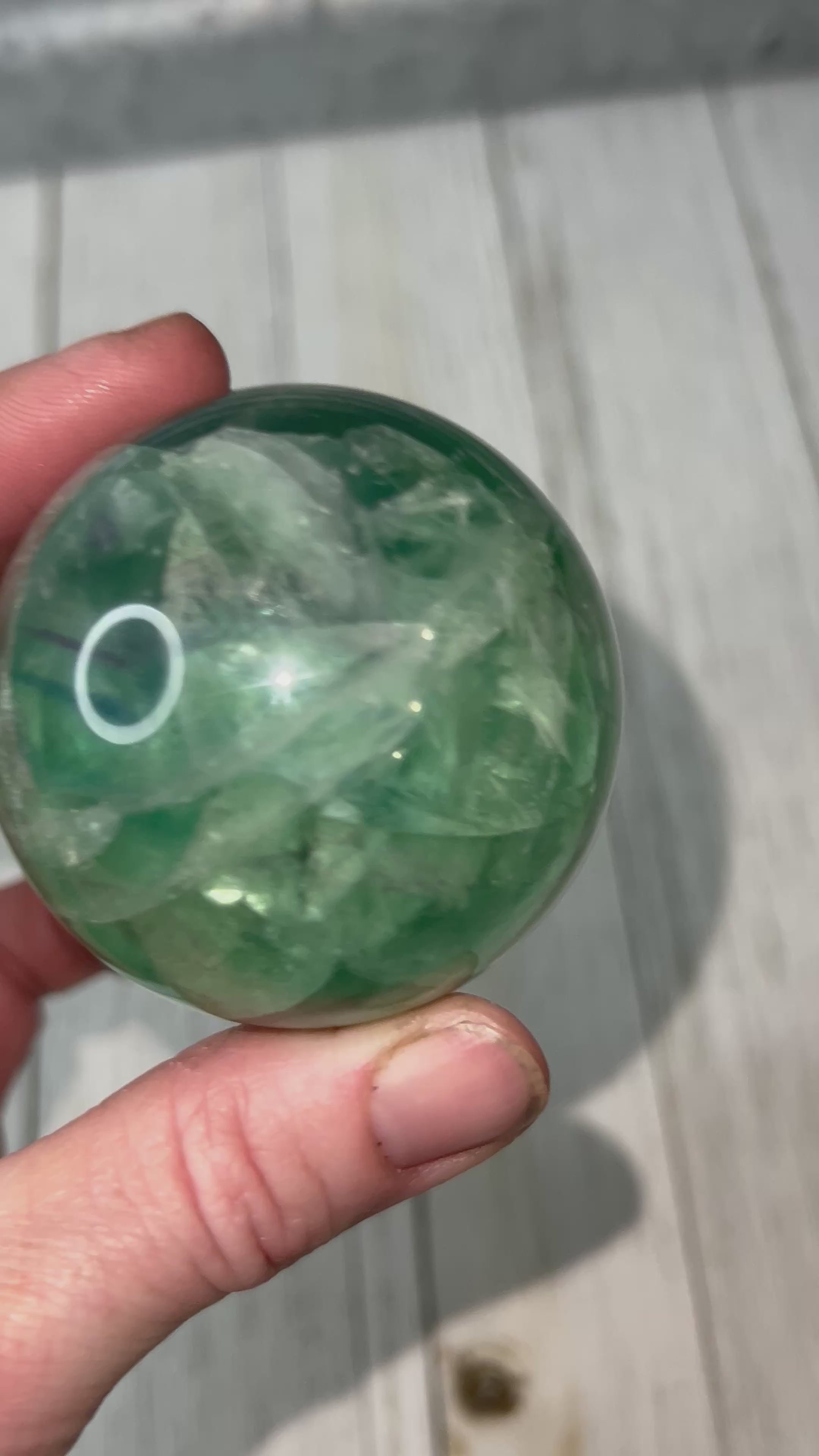 Green fluorite sphere ￼
