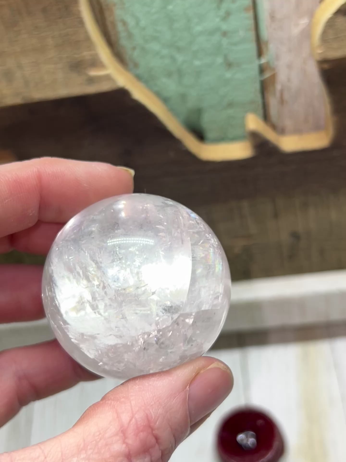 Clear Quartz Sphere with lots of rainbows
