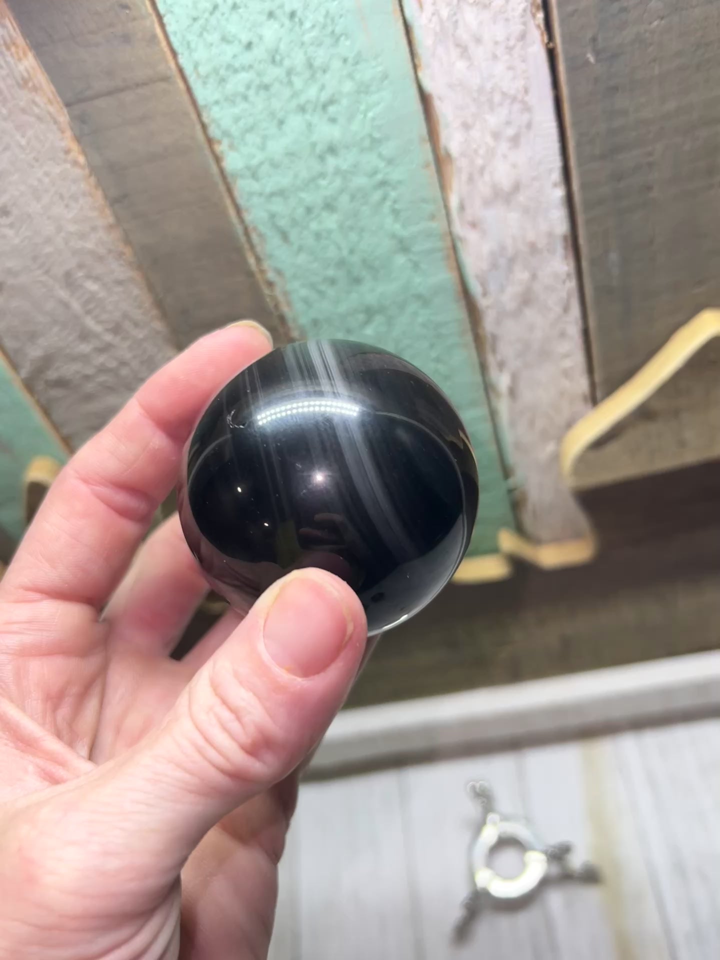 Rainbow Obsidian sphere